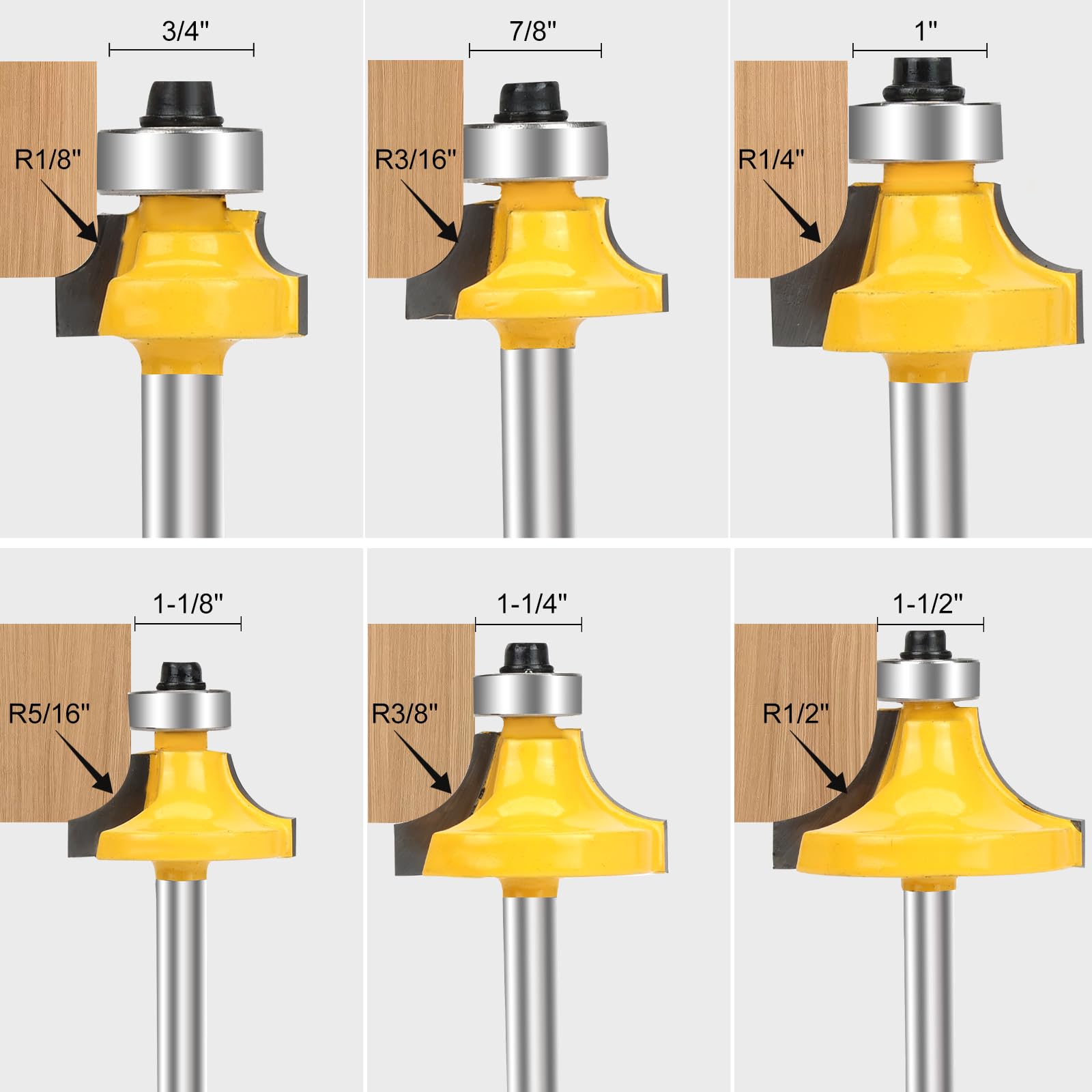 SenQWFa LDC0814Q133 Trimming-Cutout-Router-Bits - View #2