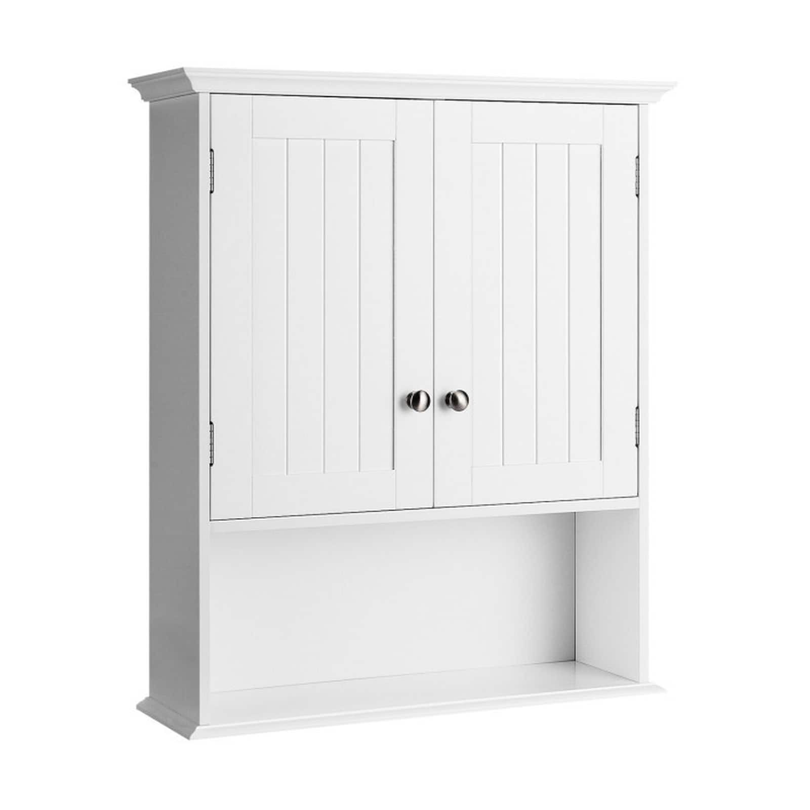 SUGIFT - 3-Piece White Kitchen Dining Storage Set 70-in Tall Cabinet Trash Can Cabinet with Count...