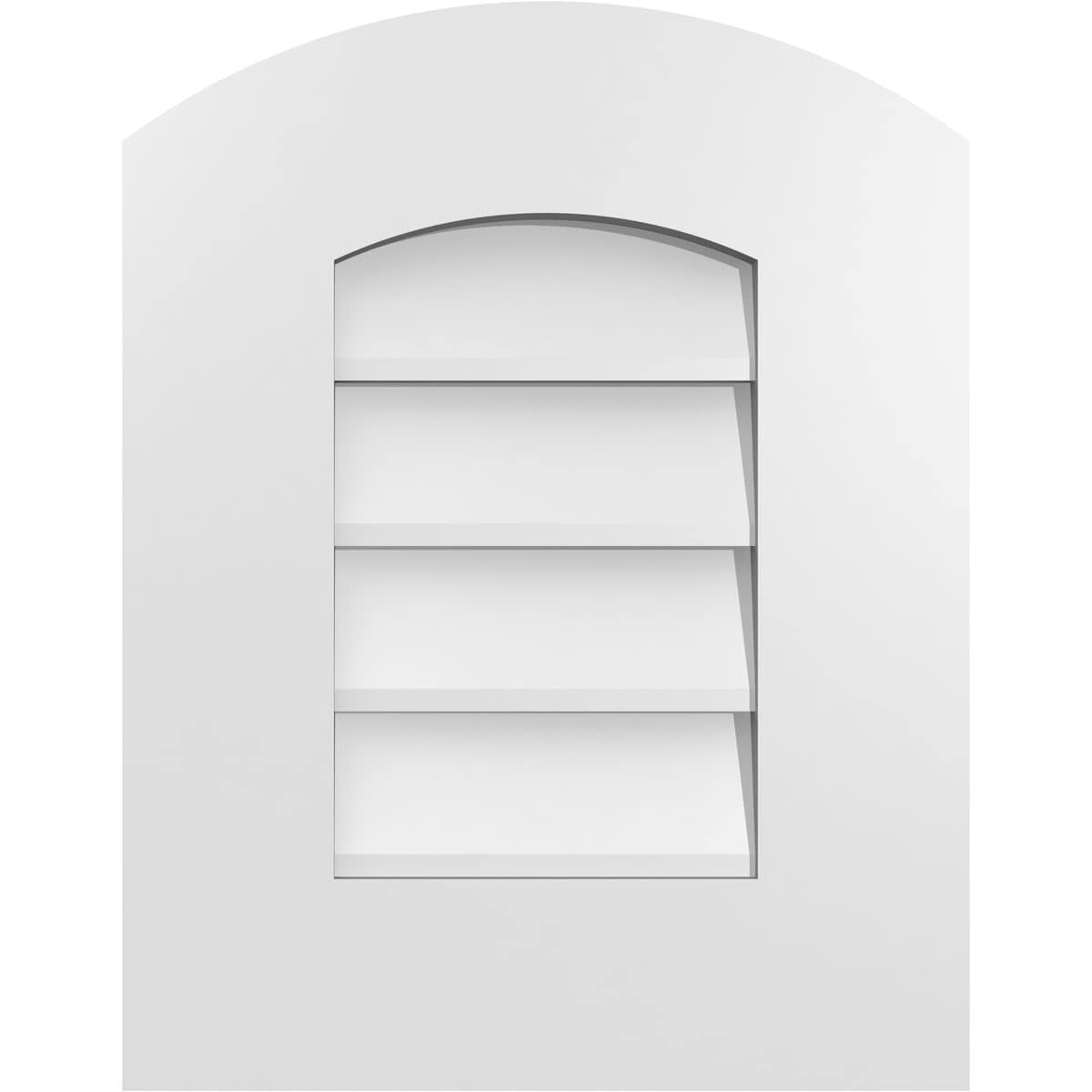 Ekena Millwork GVPAR14X1801SN 14-Inches x 18-Inches Off-white Round top PVC Gable Louver Vent