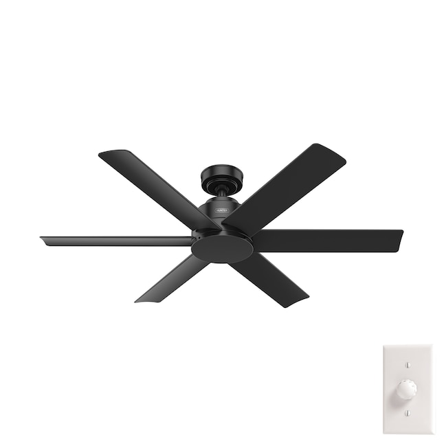 Hunter Kennicott 52 In Matte Black, How To Mount A Ceiling Fan Without Downrodging