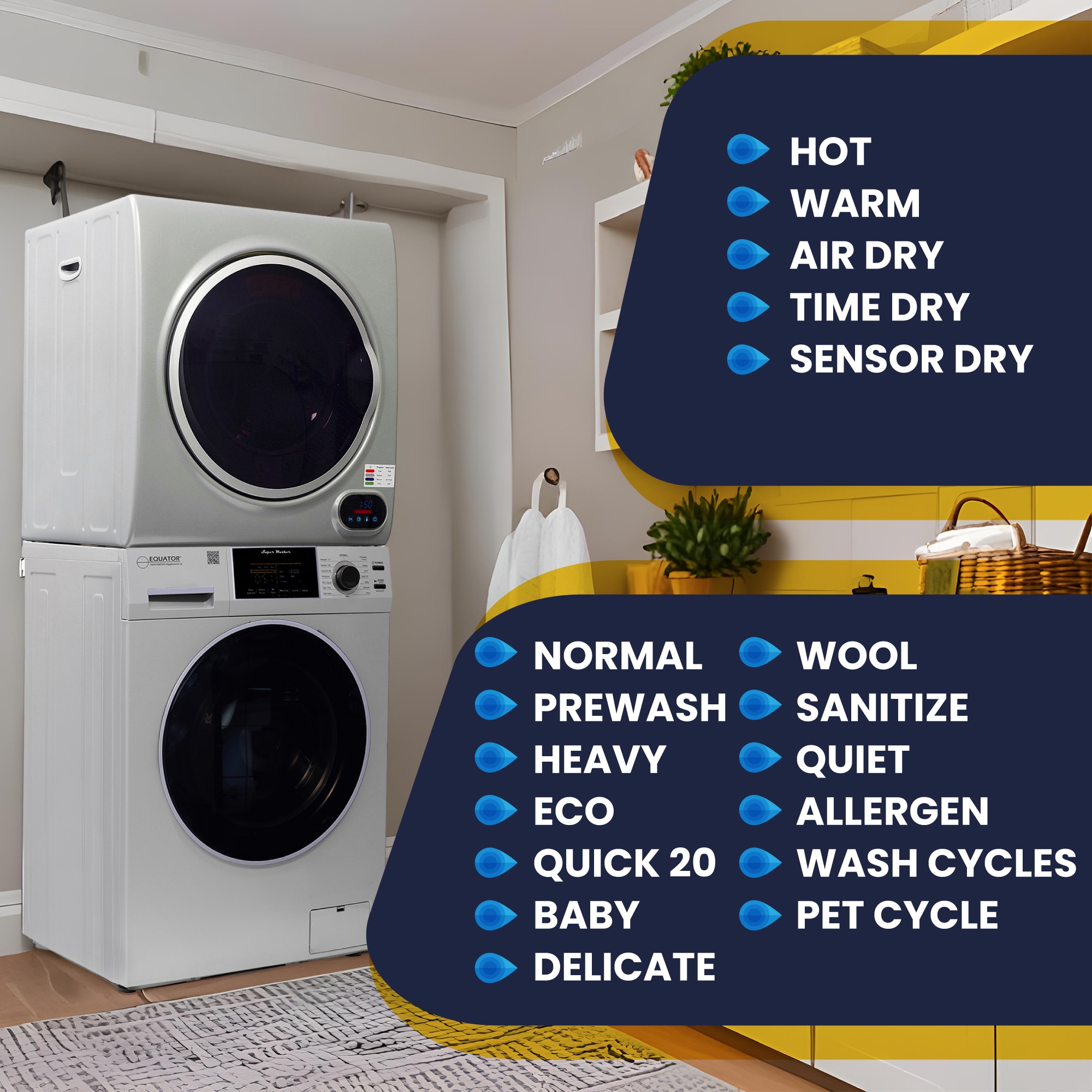 Equator Advanced Appliances EW 826 & ED 852 B Combo-Washer-And-Dryer - View #10