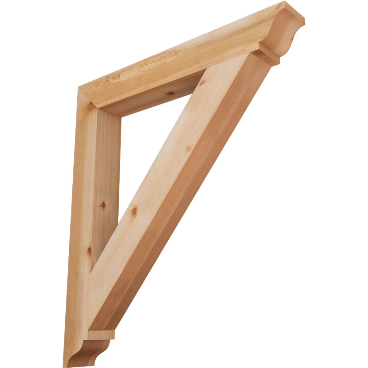 Ekena Millwork BKT04X30X34TRA01SWR Traditional traditional smooth 3-1/2-in x 30-in x 34-in Western red cedar Brown Wood Standard bracket