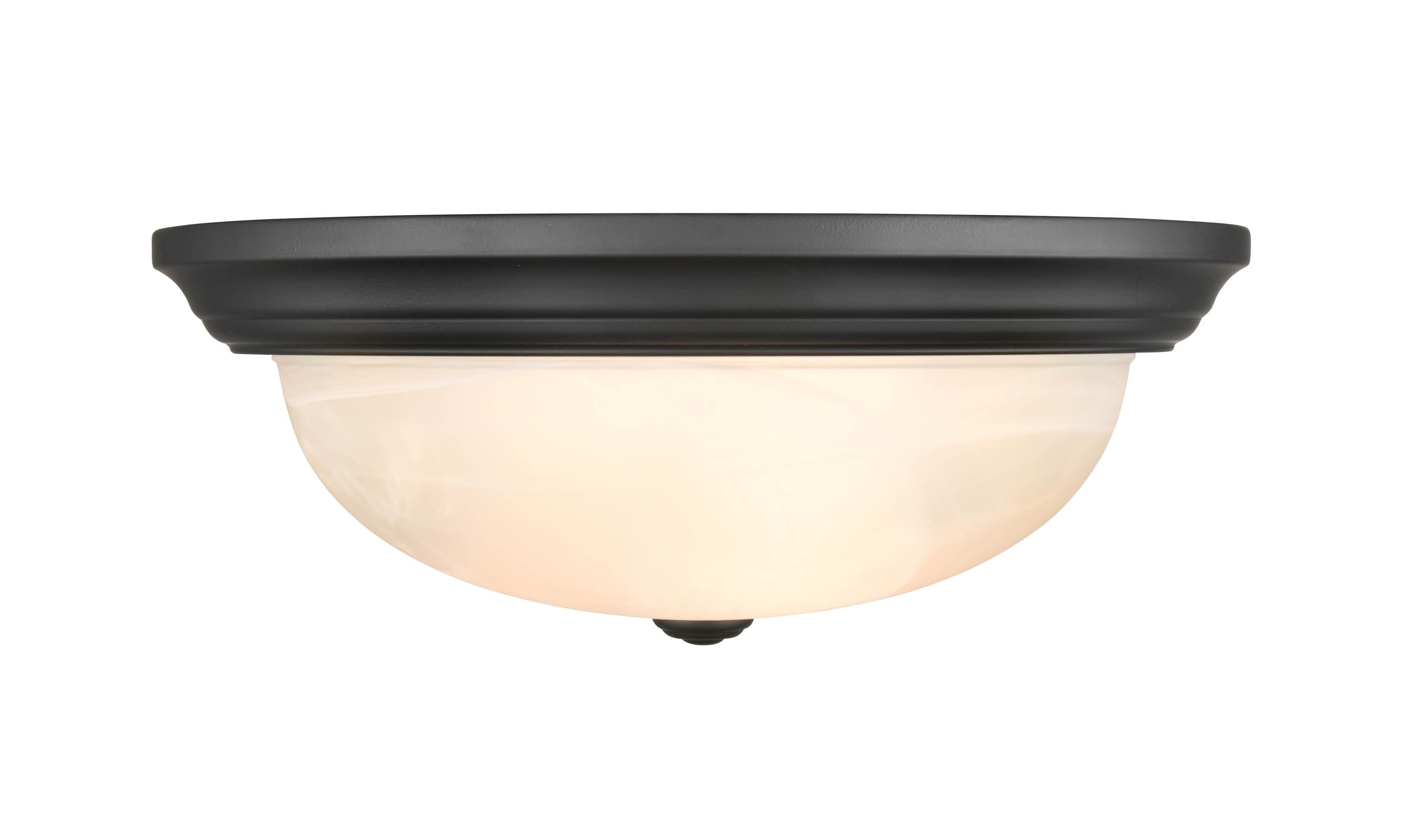 Matte Black Glass 15" Indoor/Outdoor Flush Mount Light