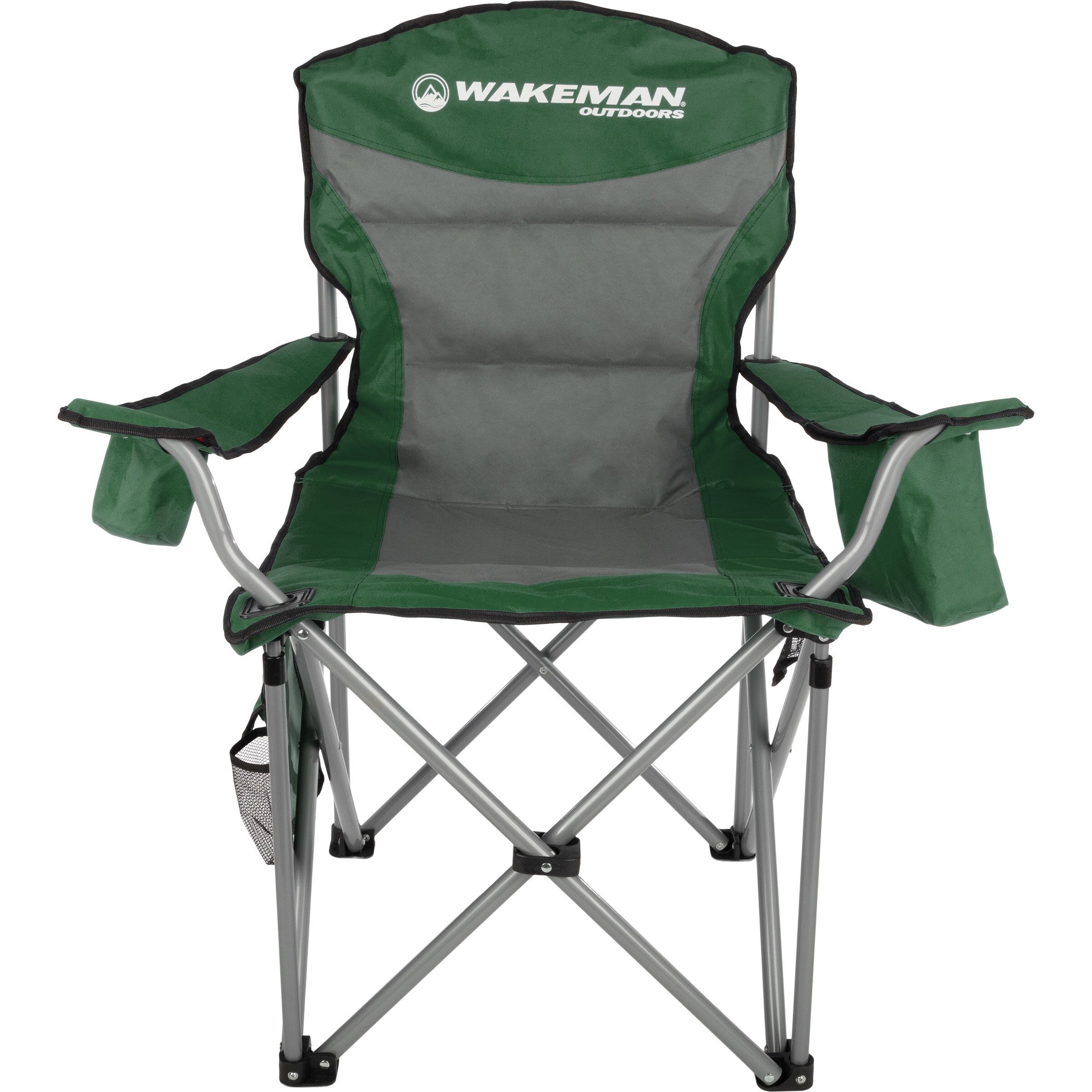 Wakeman Oversized Green Polyester Folding Camping Chair with Cooler