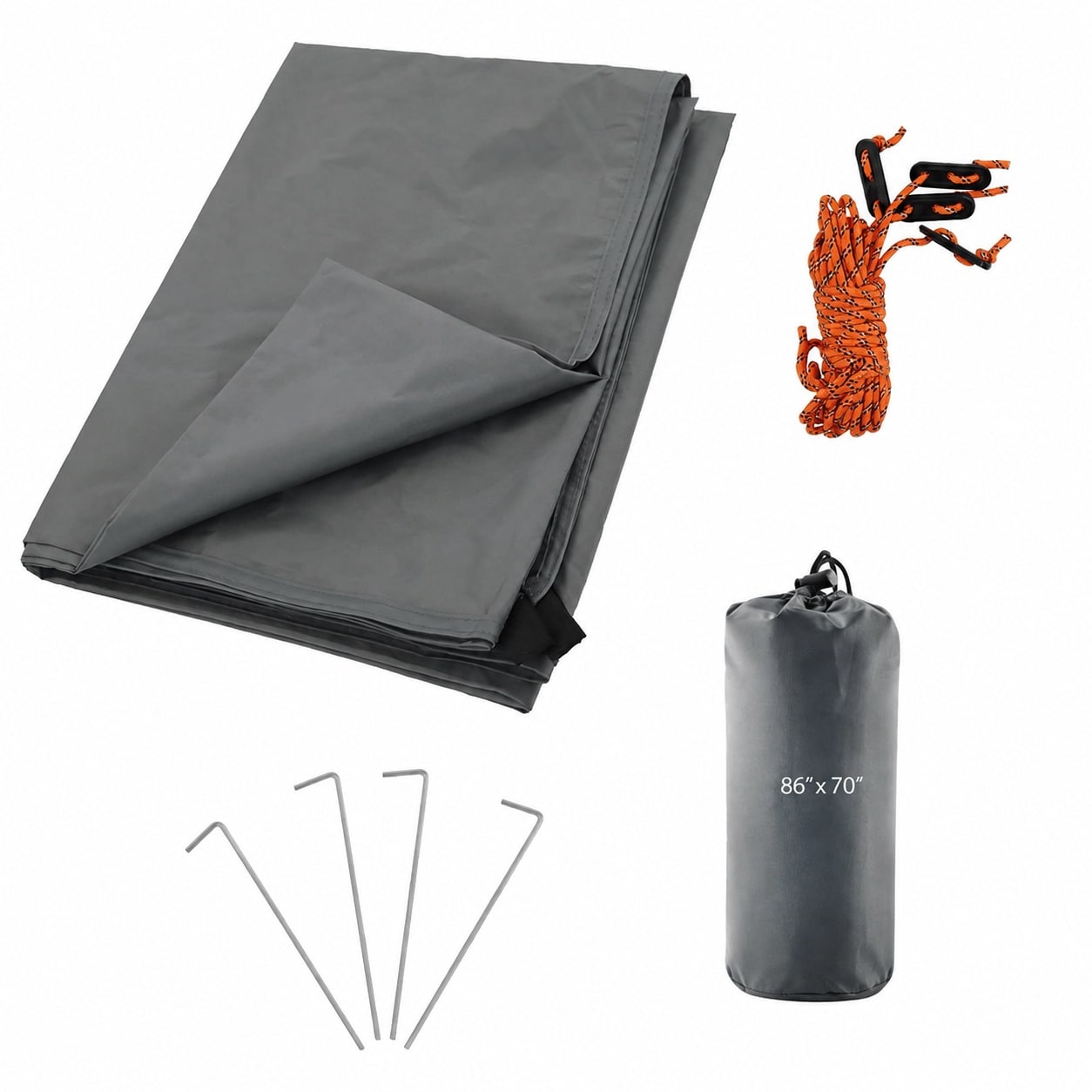 JVFCXXV  Waterproof Camping Tarp with Carry Bag Ultralight Tent Footprint for Ground Protection 86 by 70 Inches durable home and garden accessory