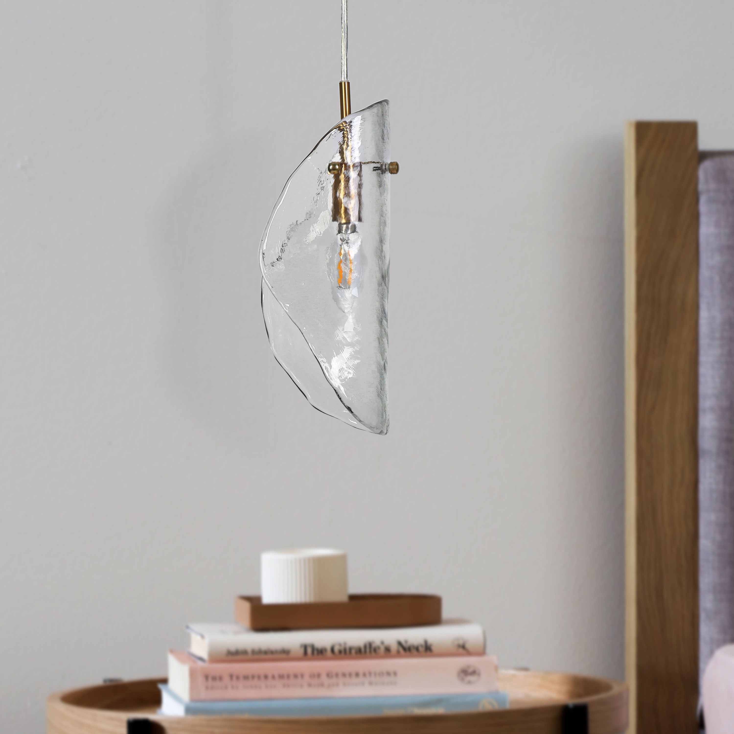 Uolfin BFJZAFUO977CO8 1 -Light Polished Gold with Textured Hammered Dome Art Glass Shade Modern/contemporary Textured glass Cylinder Mini Hanging Kitchen island light