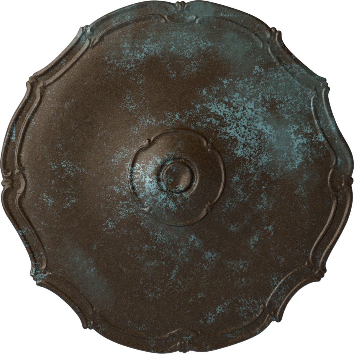 Ekena Millwork CM18POBBS Pompeii 18.875-in W x 18.875-in L Painted Bronze Blue Patina Polyurethane Whole Ceiling Medallion