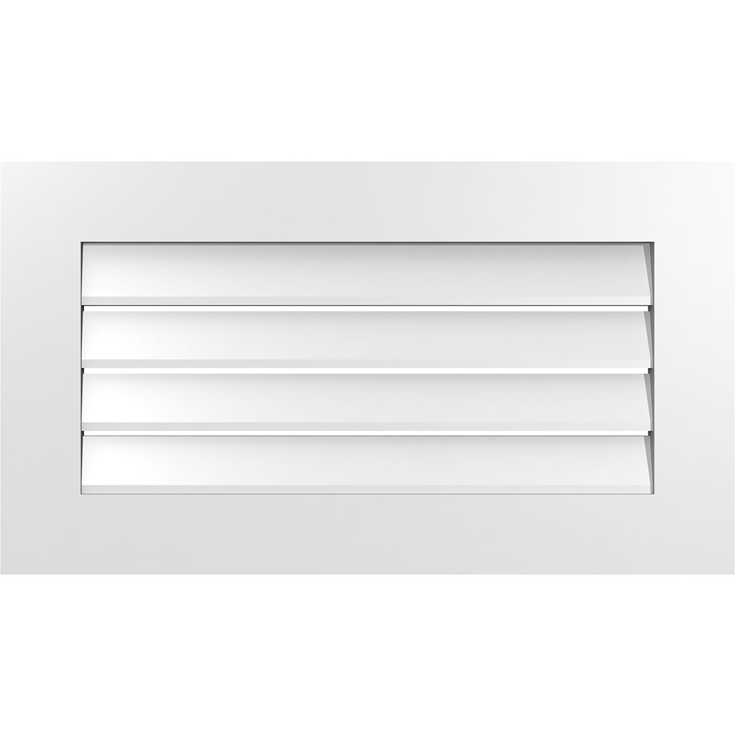 Ekena Millwork GVPVE32X1801SF 32-Inches x 18-Inches Off-white Rectangle PVC Gable Louver Vent