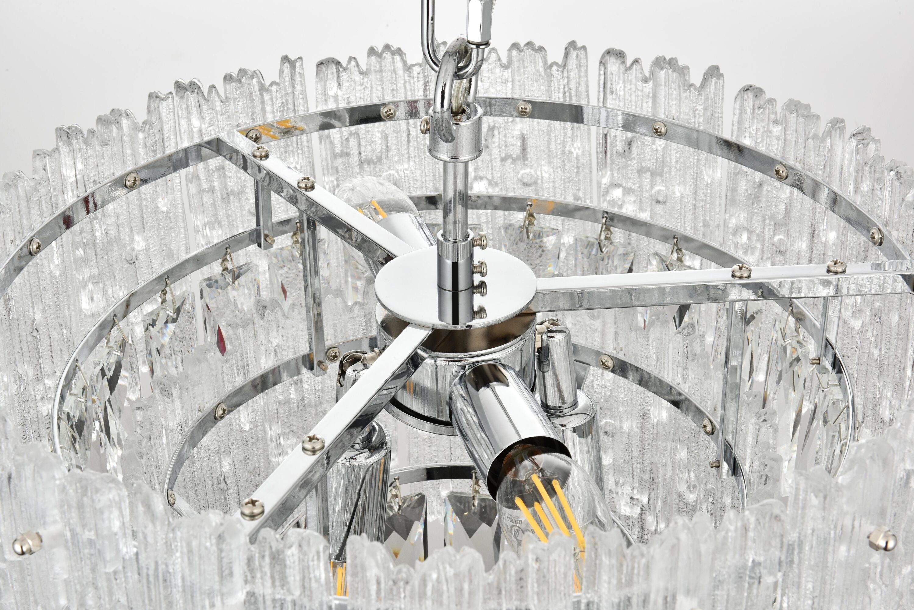 Emilia Chrome 21-Inch Crystal Chandelier with Royal Cut Crystals
