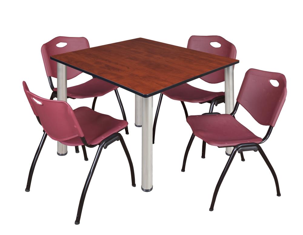 Regency TB4848CHBPCM47BY Breakroom Red 4-Person Training Table (48-in W x 29-in H)