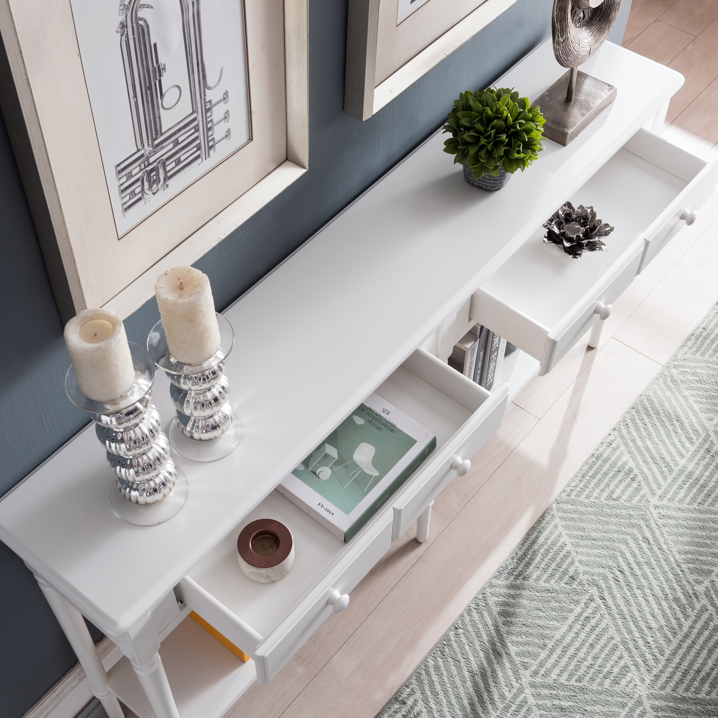 Leick Home 20028-WT Console-Sofa-Tables - View #4