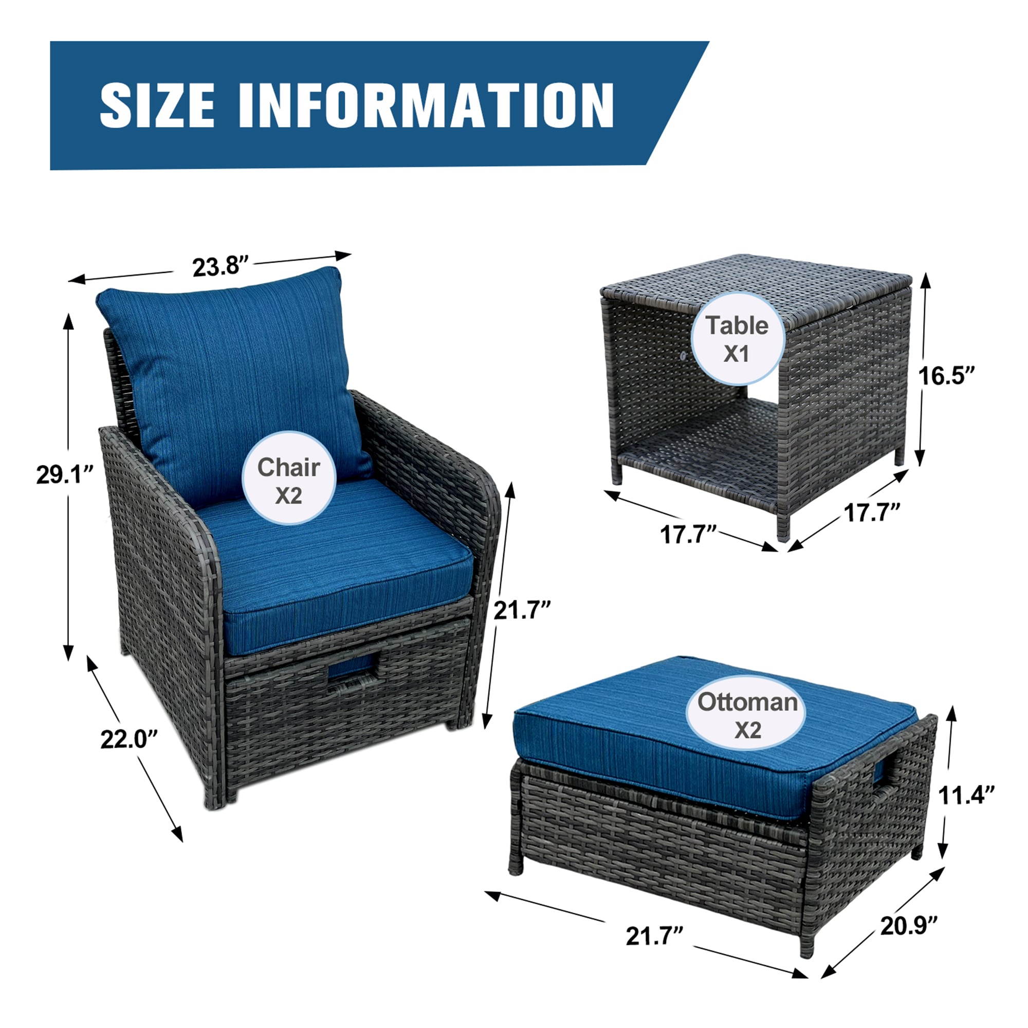 SINOFURN SYC930002BG Patio-Conversation-Sets - View #3