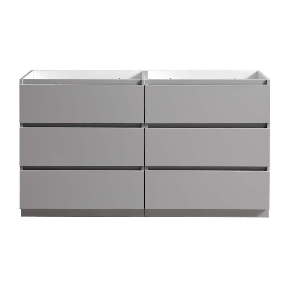 Fresca FCB93-3030GR-D Lazzaro 60-in Gray - 2 PCS Bathroom Vanity Base Cabinet without Top