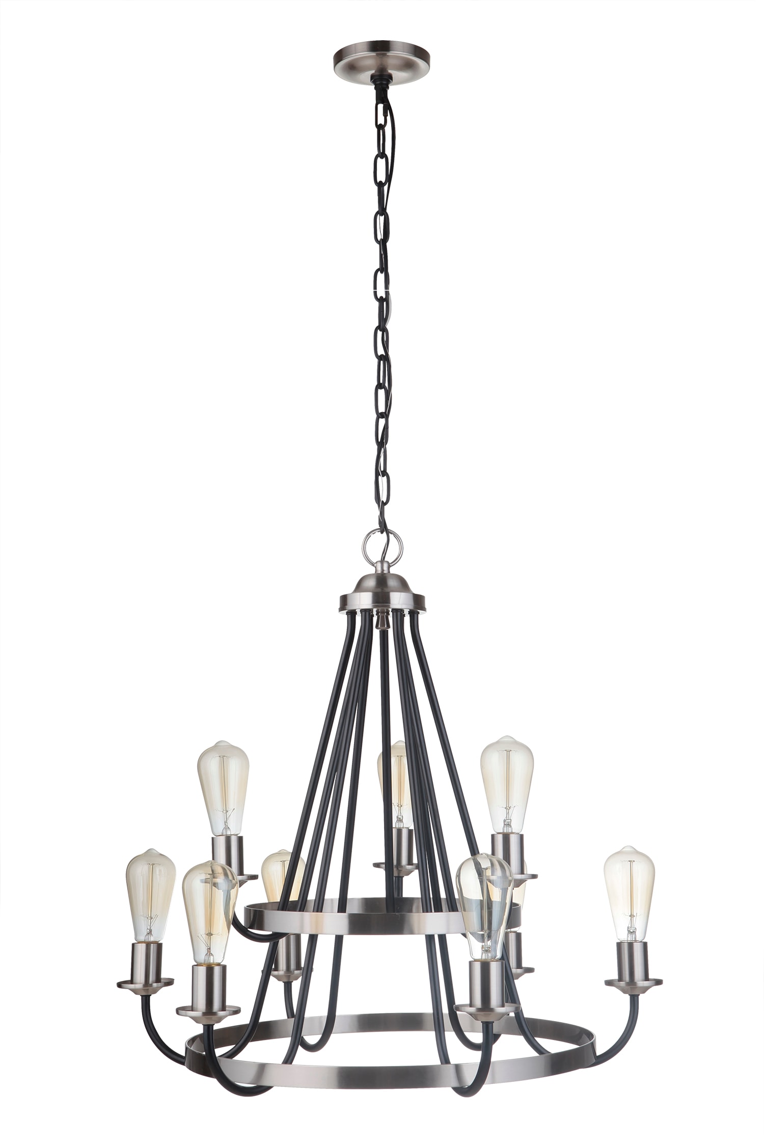 Craftmade 50329-FBBNK Randolph 9 -Light Black Transitional For Use in Bedrooms, Dining Rooms, Foyers, Kitchens, Living Rooms Chandelier