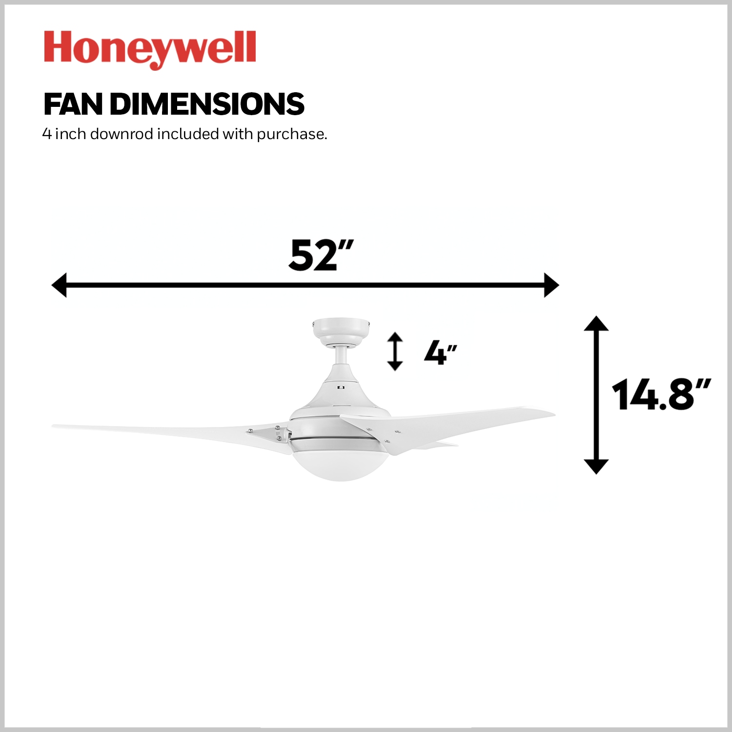 Honeywell Neyo 52-in White LED Indoor Downrod or Flush Mount Ceiling ...