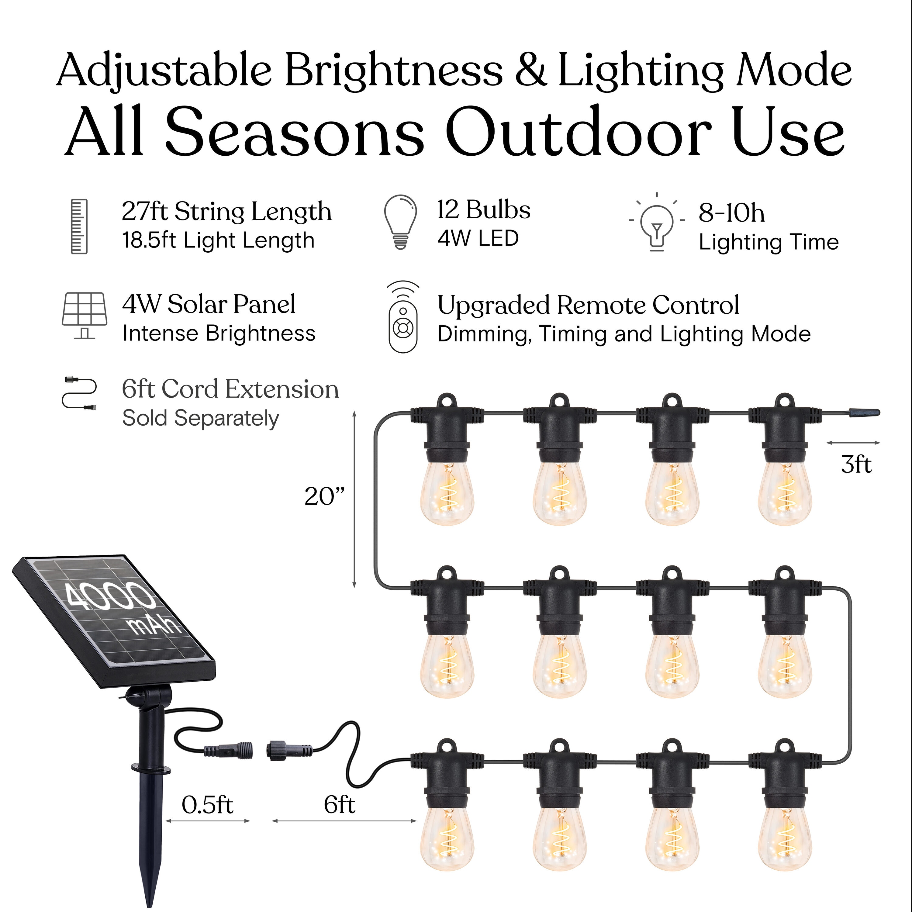 Brightech SPRL-SLR27-TST Patio-String-Lights - View #5