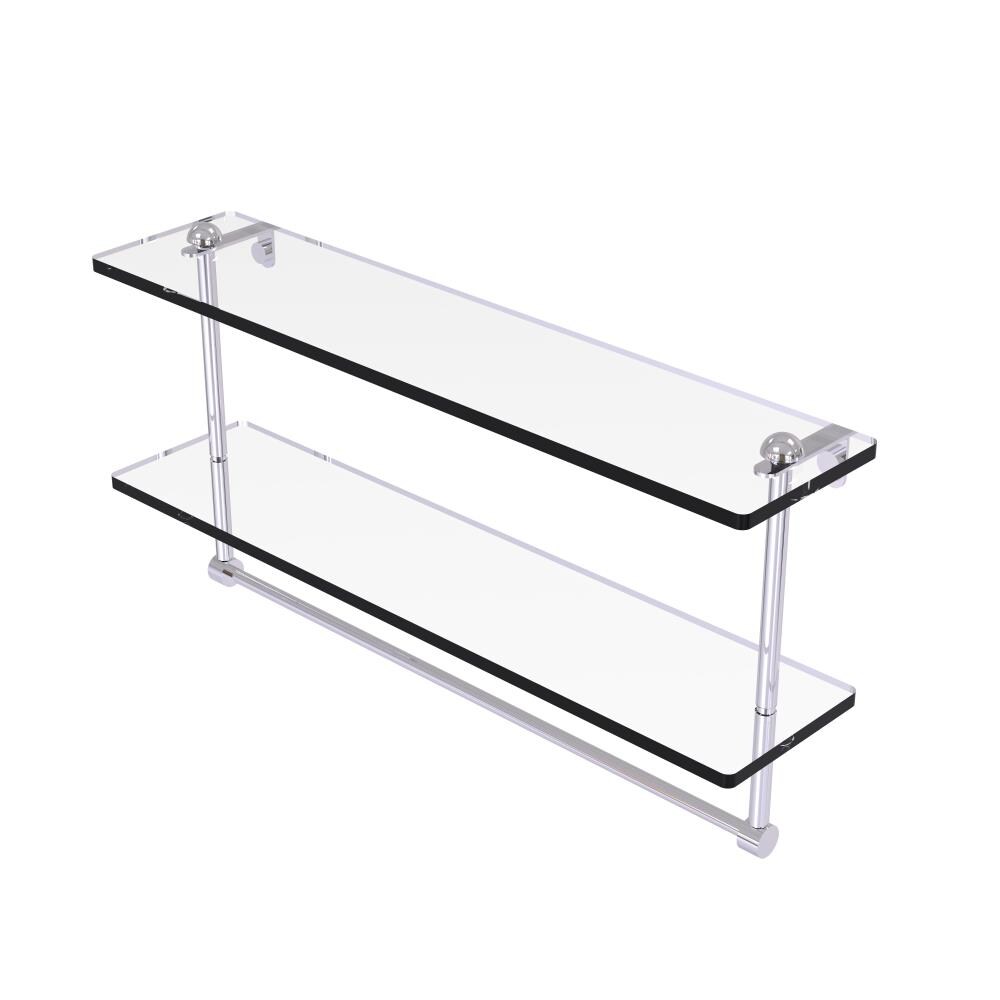 Allied Brass RC-2/22TB-PC Polished chrome 2 -Tier Wall mount Bathroom Shelf ( 22-in x 12-in x 5-in )