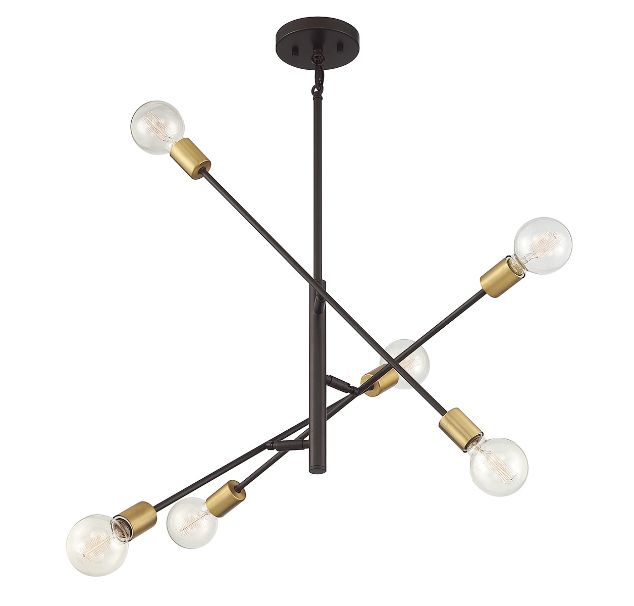 Bronze Sputnik 6-Light Adjustable Metal Chandelier