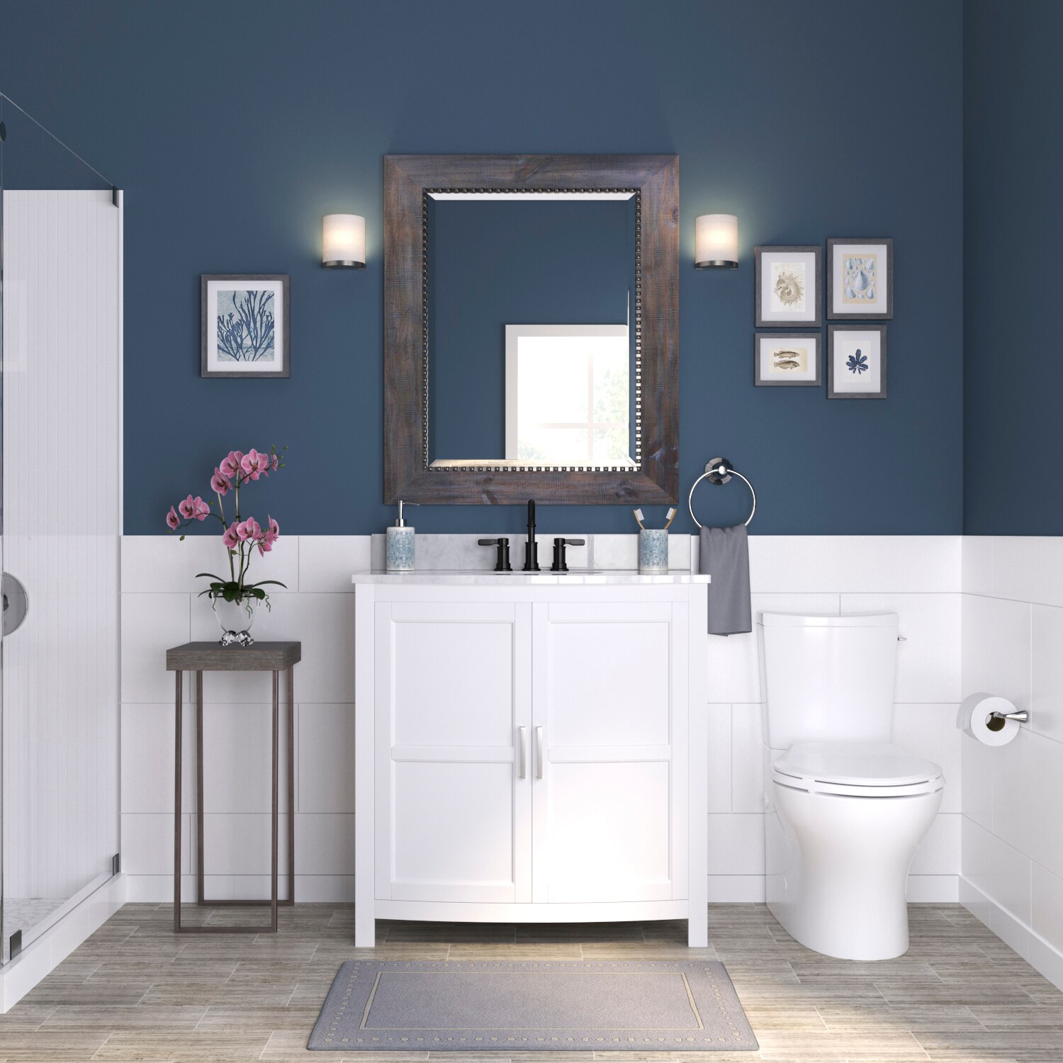 Merington Brushed Nickel Frosted Opal Vanity Light
