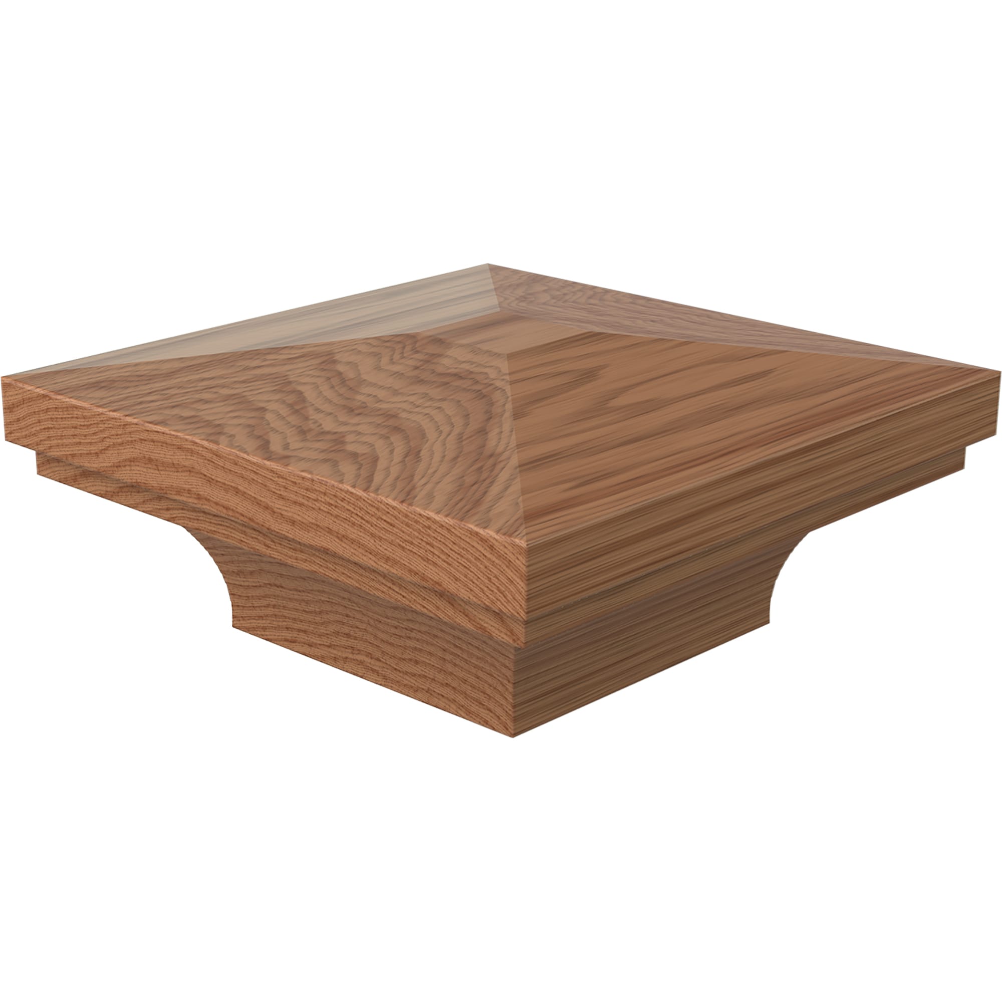 L.J. Smith Stair Systems LJ-9012-WO 6.125-in x 1.75-in Unfinished White oak Stair Newel Post Cap
