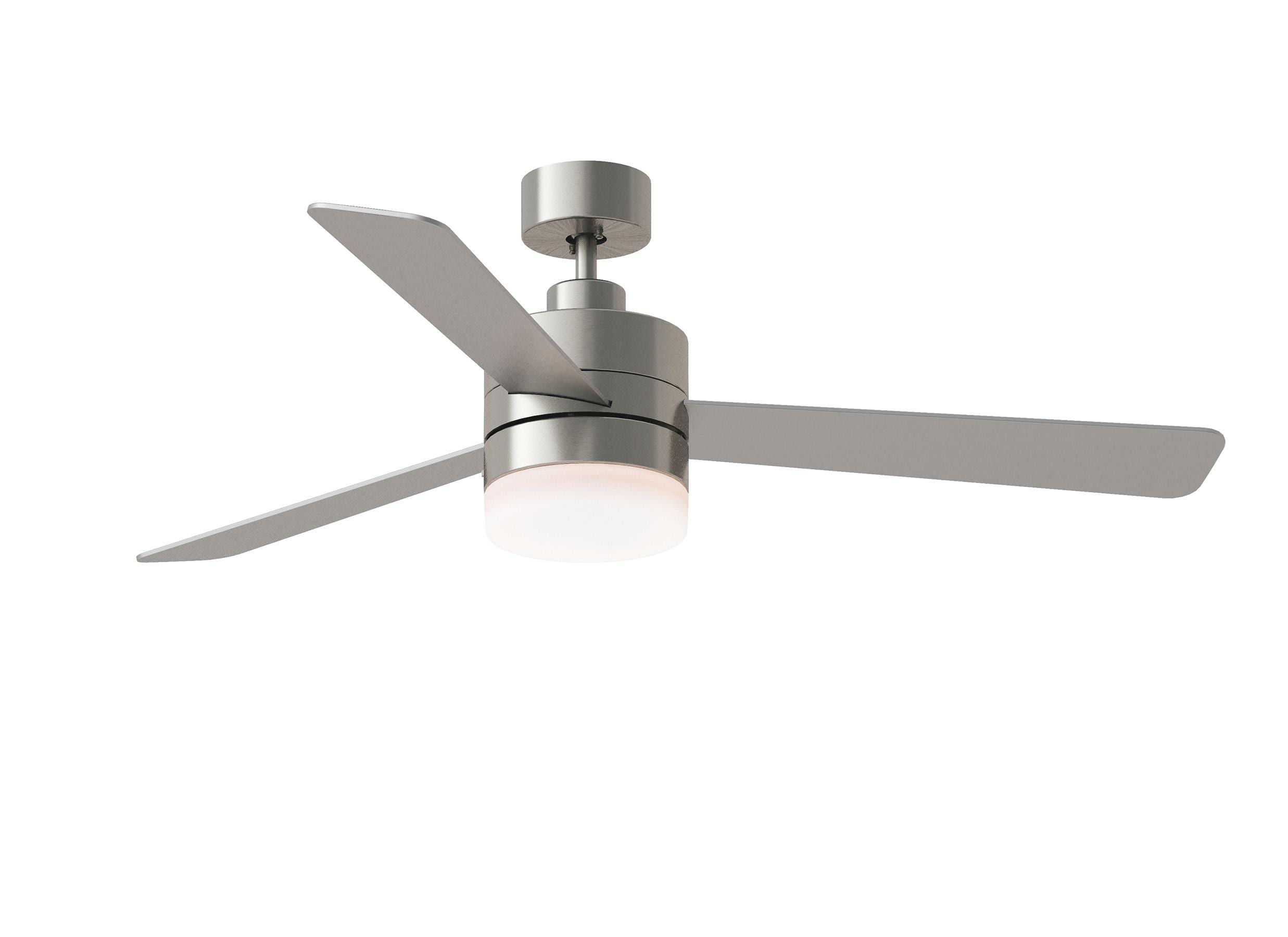 Generation Lighting 3ERAR52BSD Era 52-in Outdoor Brushed Steel with Silver/American Walnut reversible blades Blades Propeller Ceiling Fan With Light ( 3 -Blade )