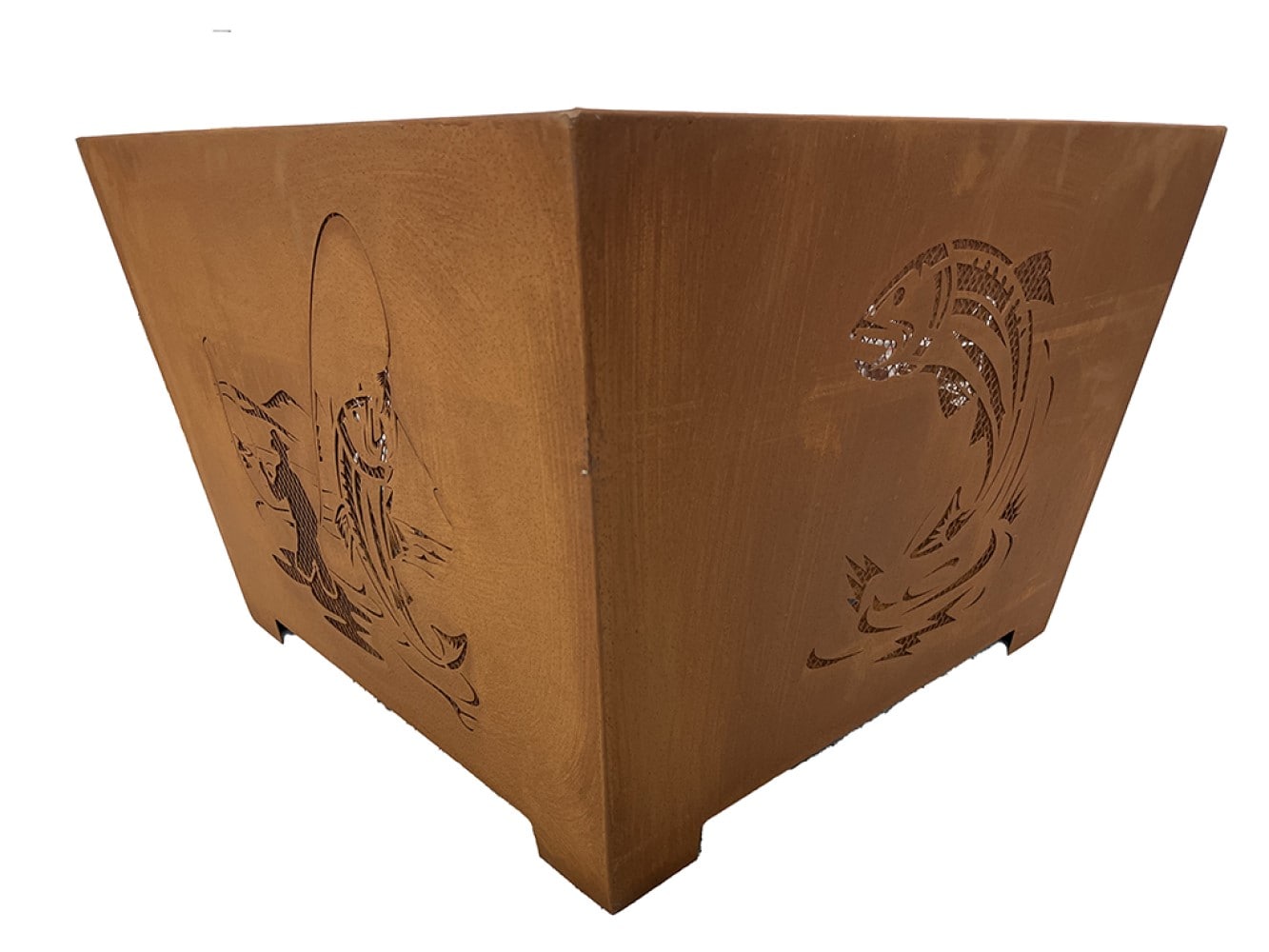Esschert Design Brown or Rust Steel Outdoor Wood-Burning Fireplace #FF1005