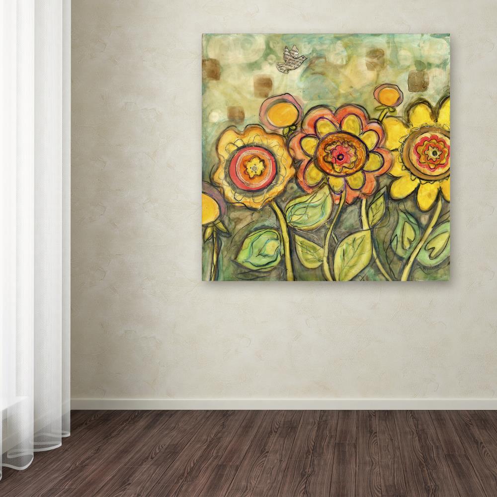 Trademark Fine Art ALI8220-C1414GG Wyanne "Morning Light" 14x14 Canvas Art Wyanne Multicolor Framed 14-Inches H x 14-Inches W Floral Canvas Print