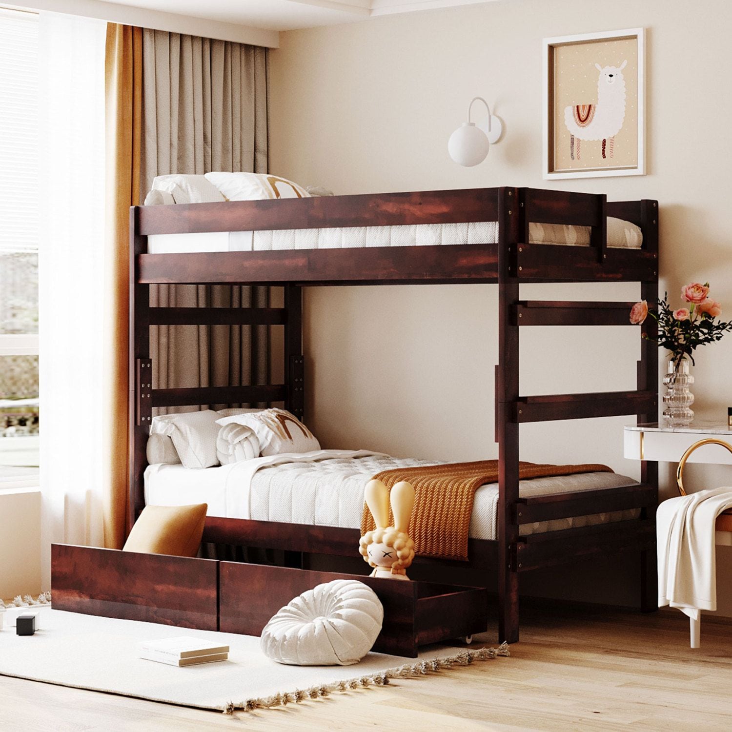 JASMODER LT000331AAP Espresso Twin Composite Platform Bed
