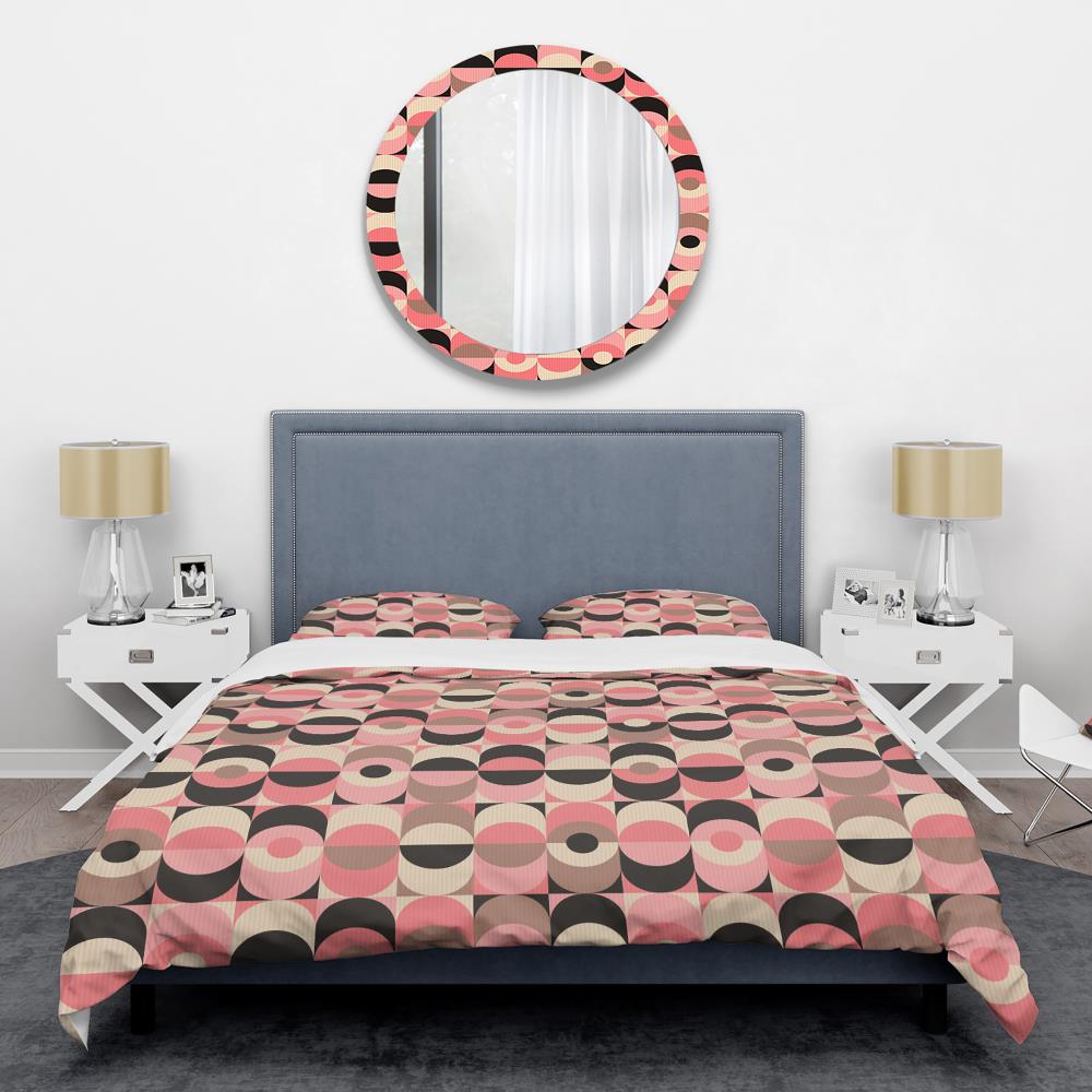 Designart BED24037-Q 3 -Piece Pink Queen Duvet cover Set
