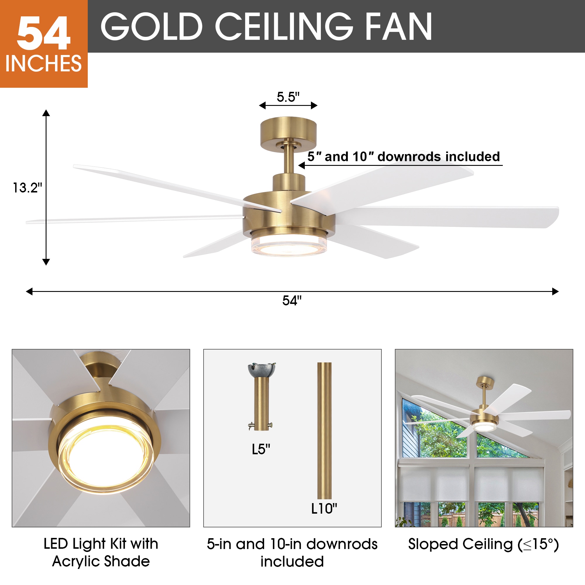 Parrot Uncle F6005GD Ceiling-Fans - View #8