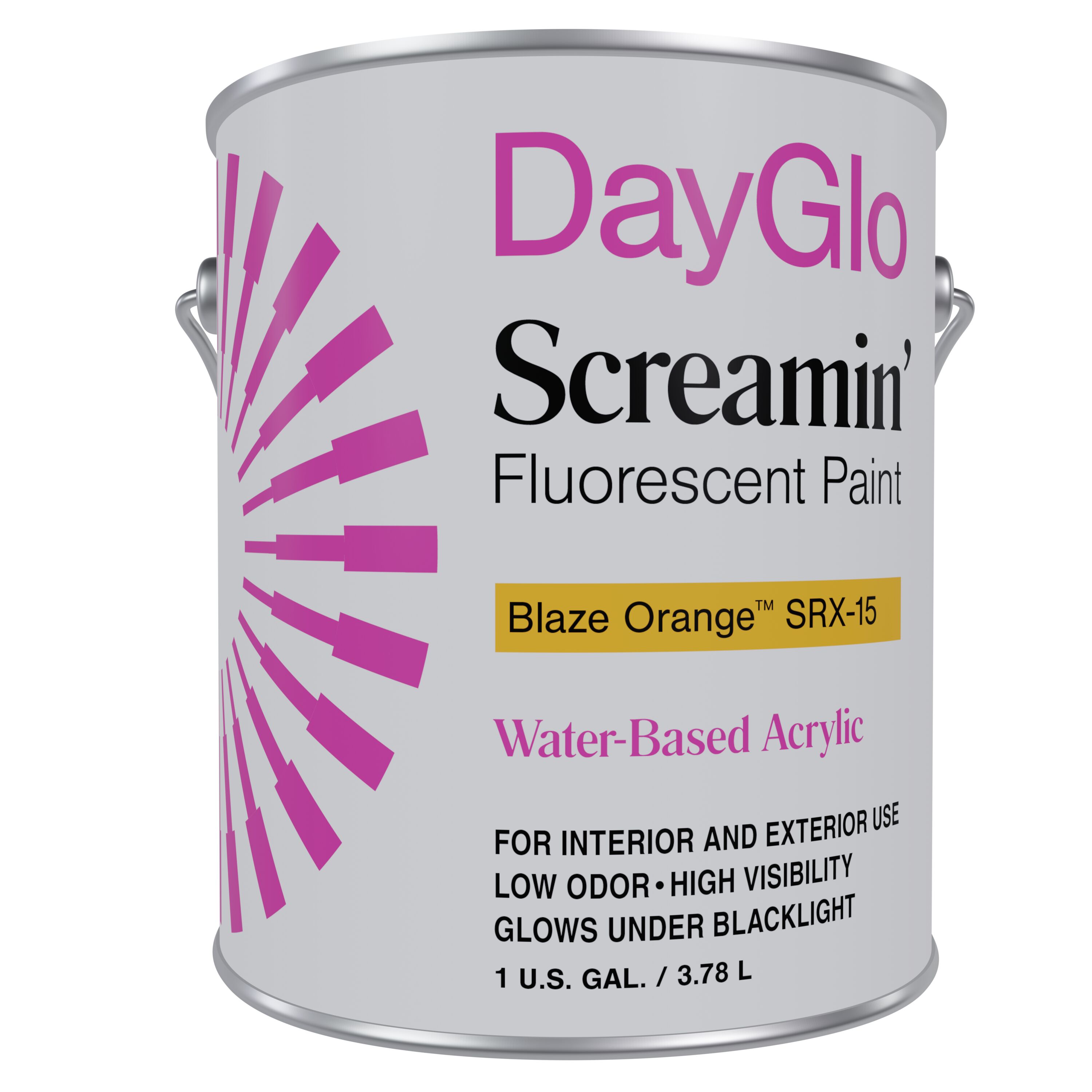 DayGlo SRX-15-CNGL Water-based Pre-tinted Low Odor Orange/Matte Fluorescent Paint (1-Gallon)