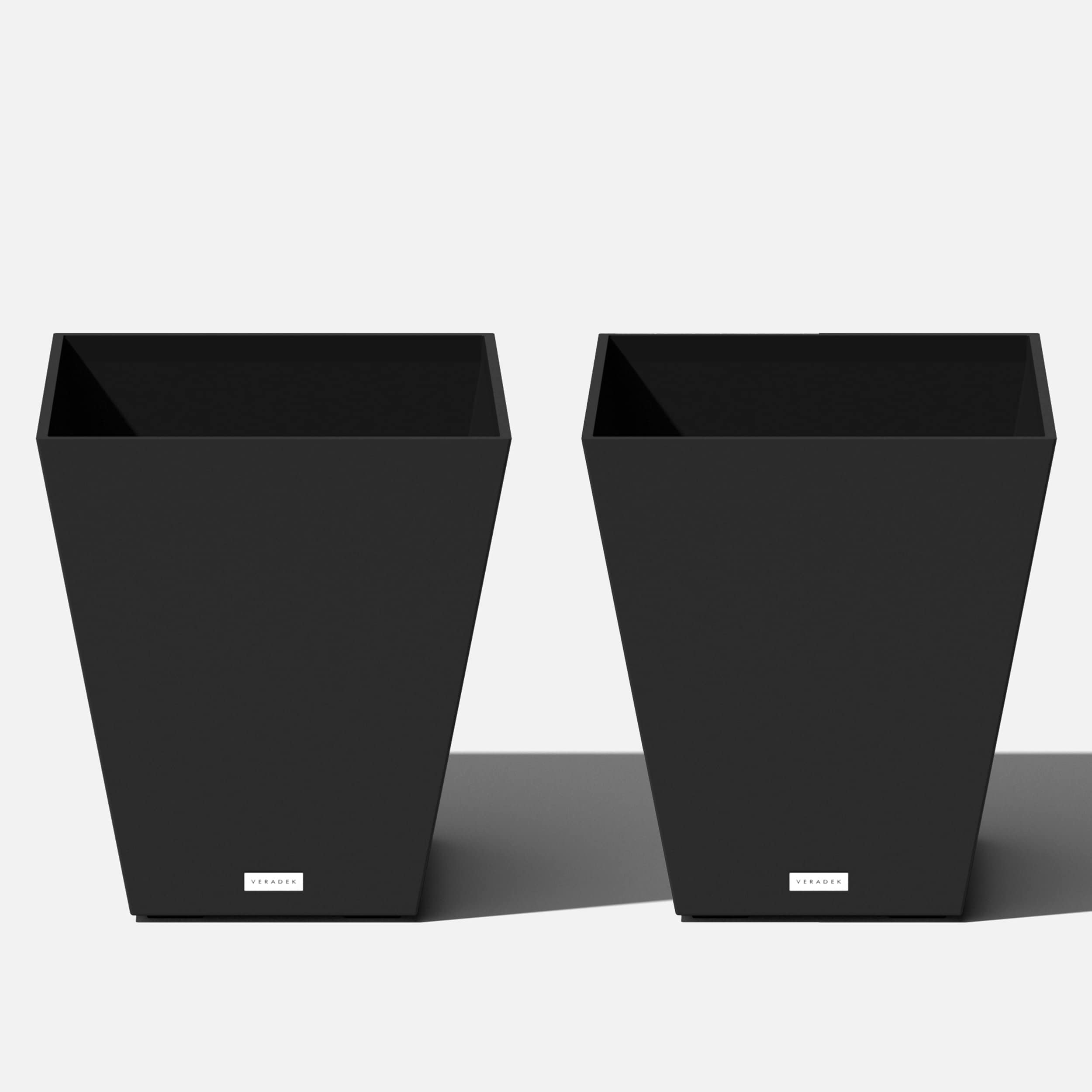 Veradek NBV18B-2PK 2 -Pack Square 16-in W x 18-in H x Black Plastic Indoor/Outdoor Planter