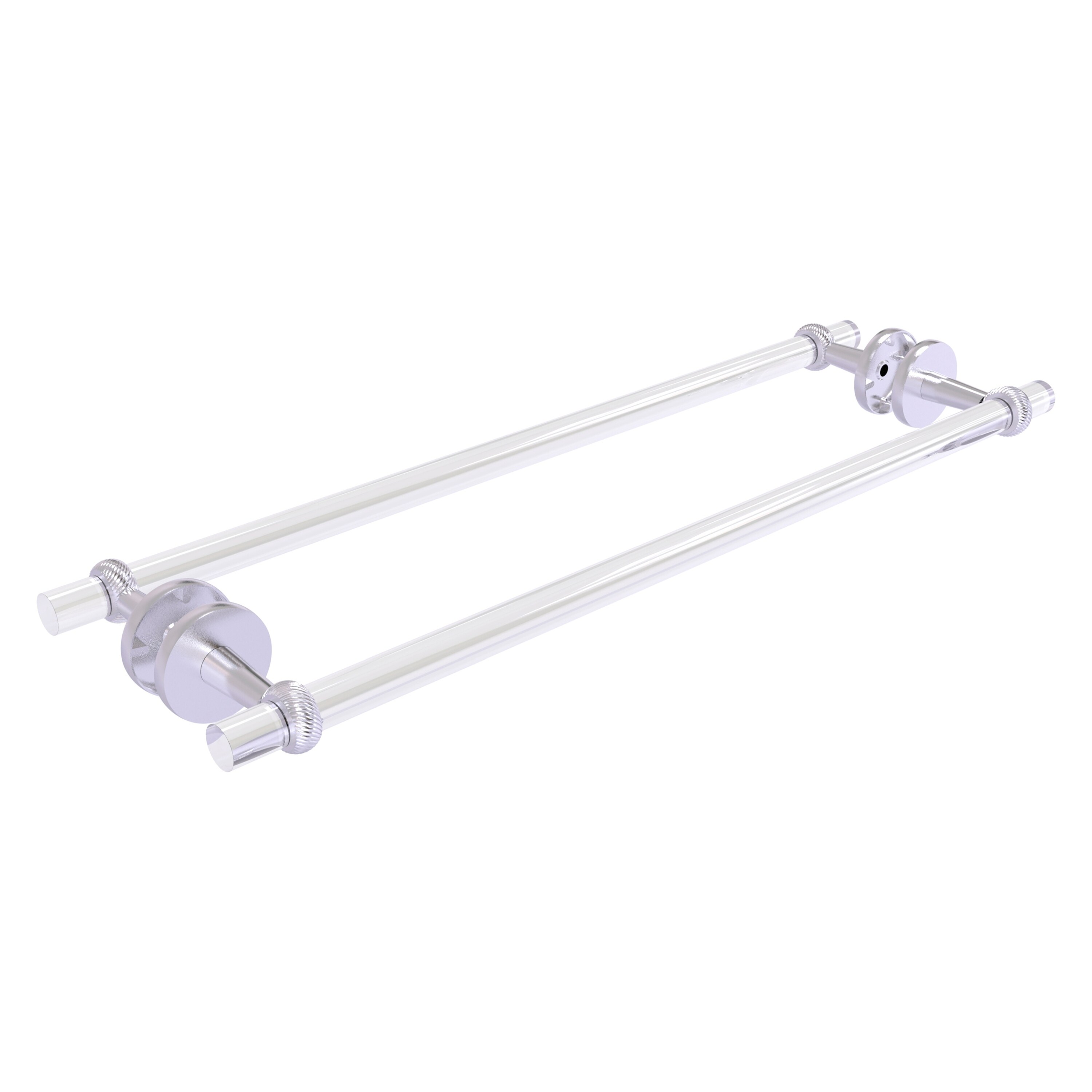 Allied Brass CV-41T-BB-24-SCH Clearview 24-in double Satin Chrome Wall mount Double Towel Bar
