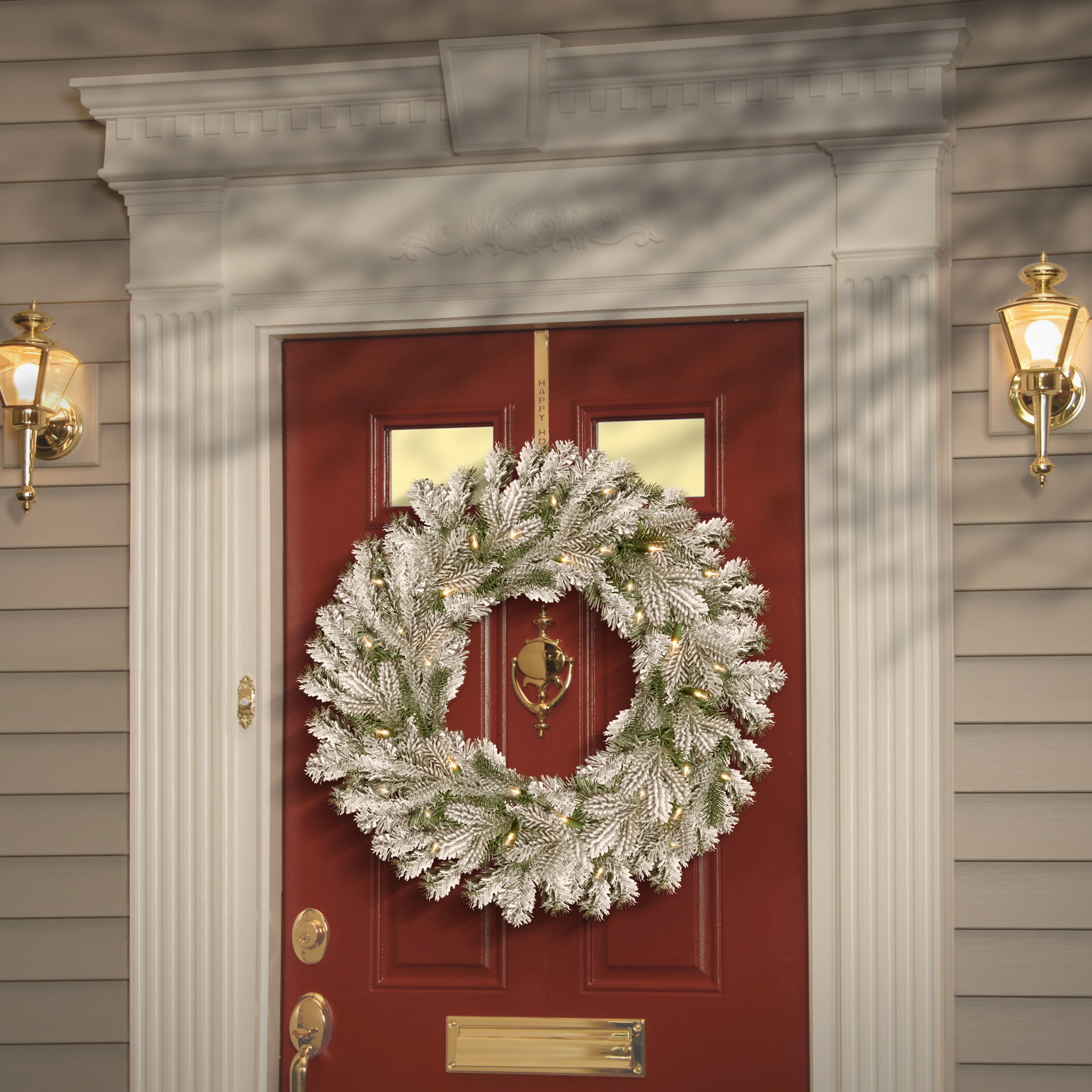 30" Sheffield Spruce Artificial Winter Wreath with LED Twinkly Lights