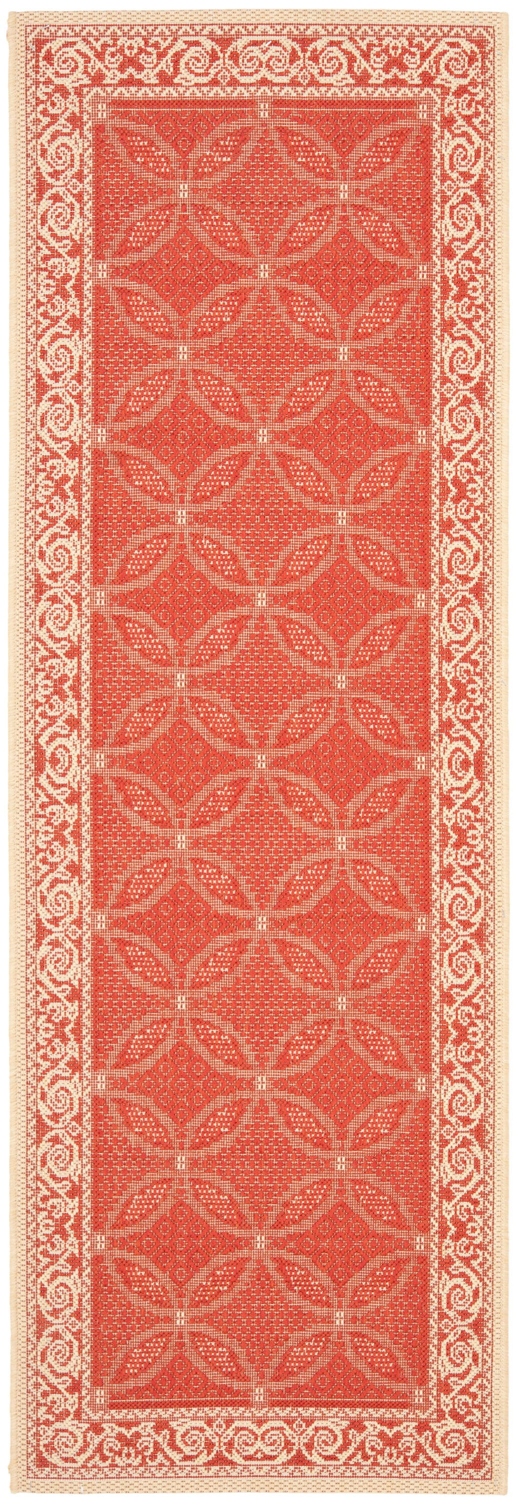 Burnt Orange Rectangular Synthetic Outdoor Area Rug