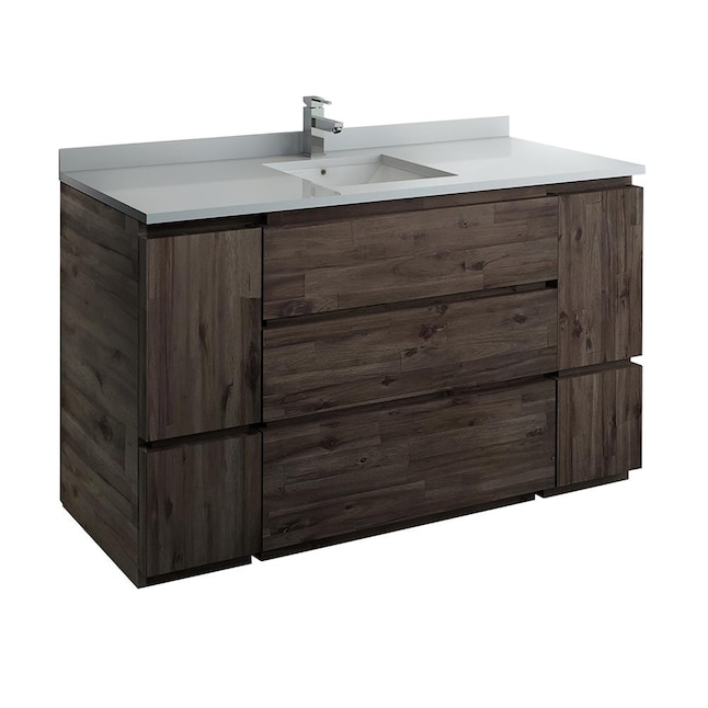 Acacia Wood Bathroom Vanity Cabinet, 53 Bathroom Vanity Top With Sink
