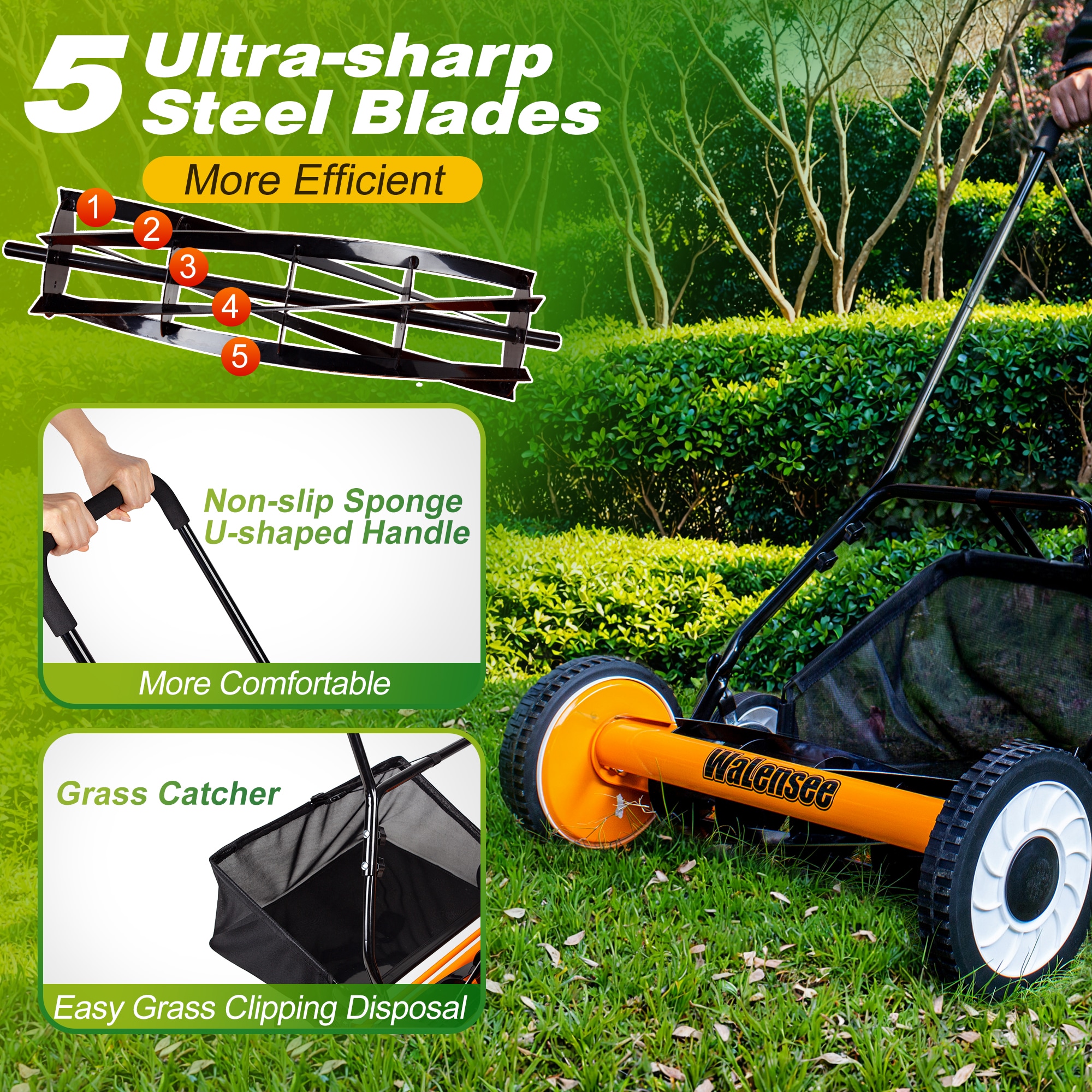 Walensee WBLM-001-20-LS Push-Mower-Reel - View #4
