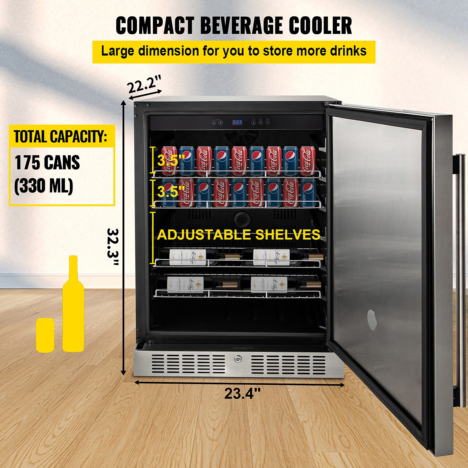 VEVOR 24 inch Undercounter Refrigerator, 2 Drawer Refrigerator with  Different Temperature, 4.87 Cu.ft. Capacity, Waterproof Indoor and Outdoor Under  Counter Freezer Fridge for Home and Commercial Use