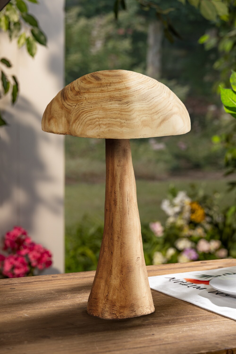 Gerson International 2719670EC 24-Inches H x 14.29-Inches W Brown Mushroom Garden Statue