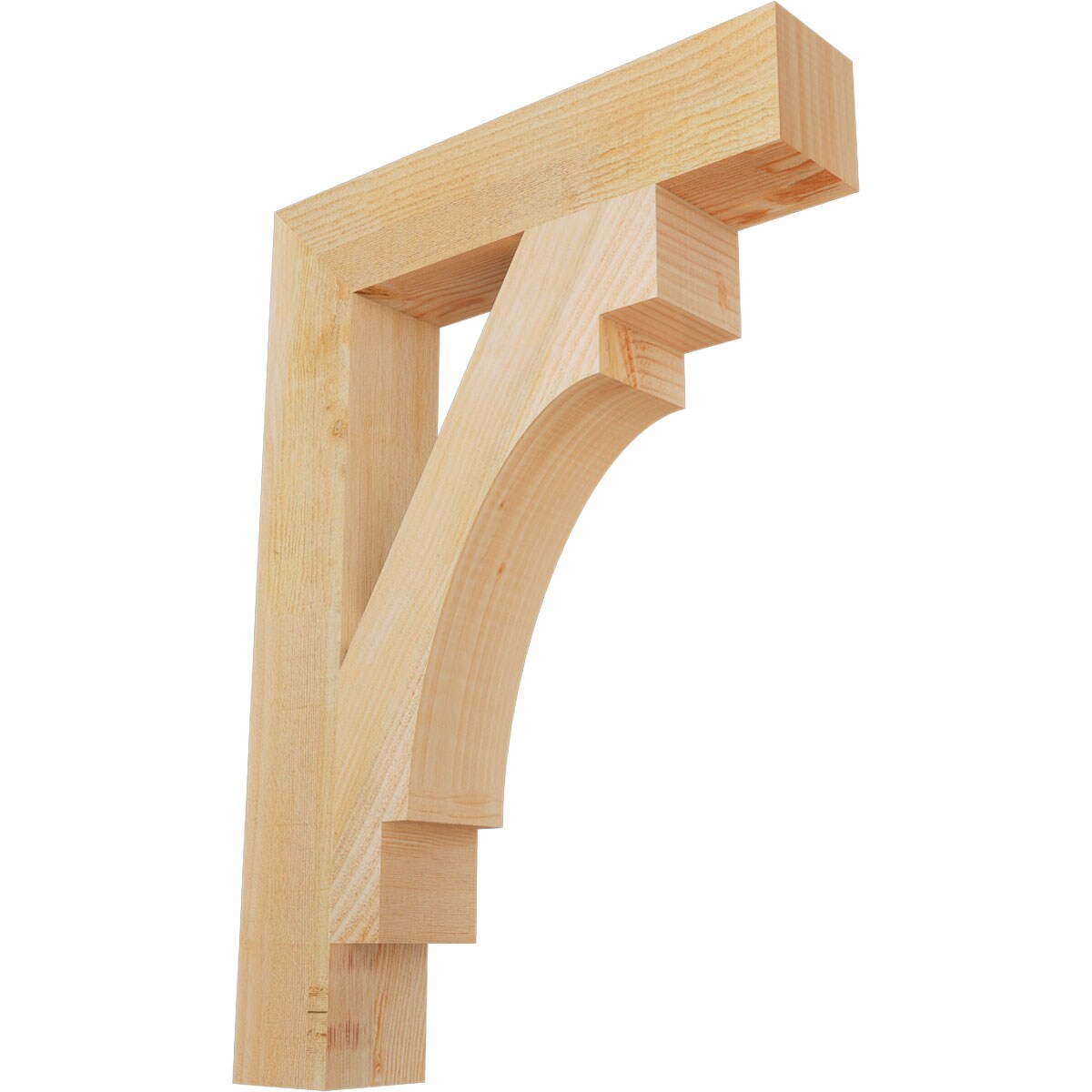 Ekena Millwork BKT04X20X28MRC05RDF Merced block rough sawn 4-in x 20-in x 28-in Douglas fir Brown Wood Standard bracket