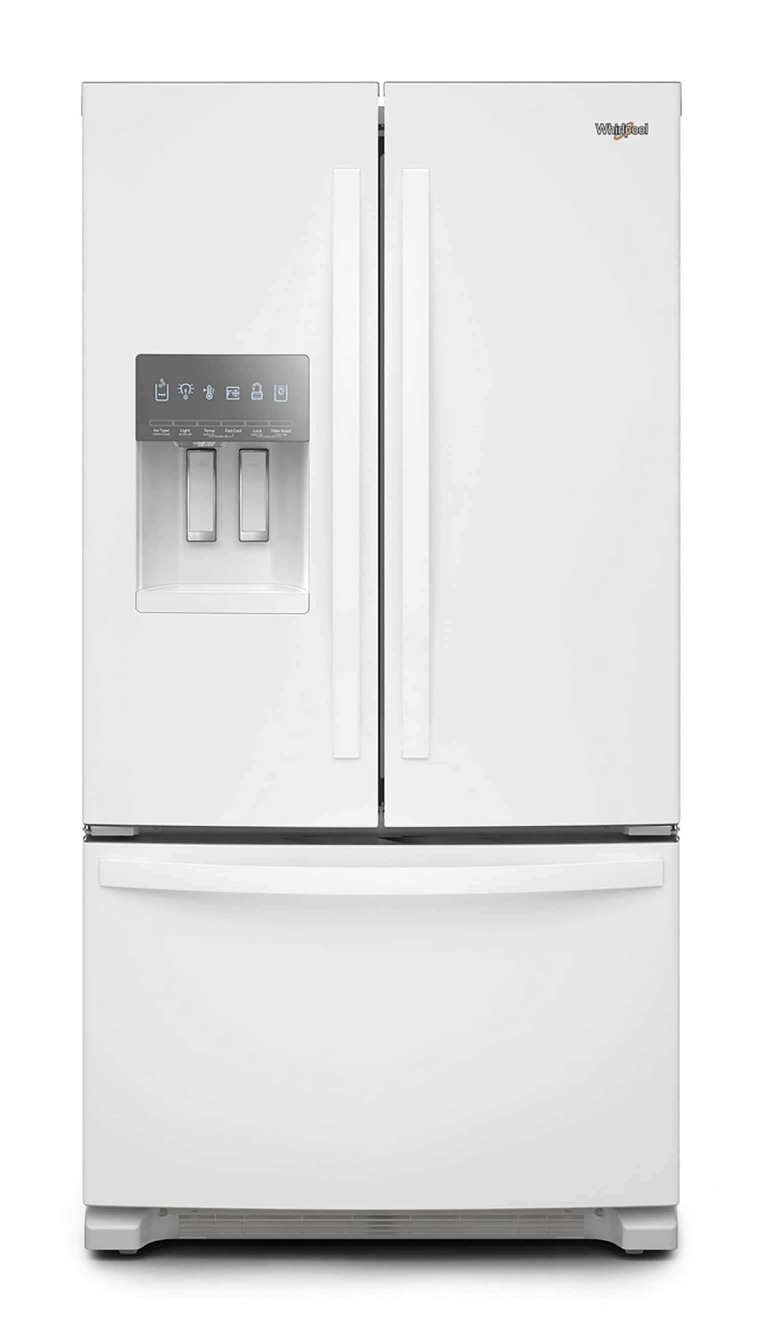 Whirlpool WRFF3436RW Standard-Depth 24.7-cu ft 3 -Door French Door Refrigerator with Ice Maker with Water and Ice Dispenser ( White ) ENERGY STAR Certified
