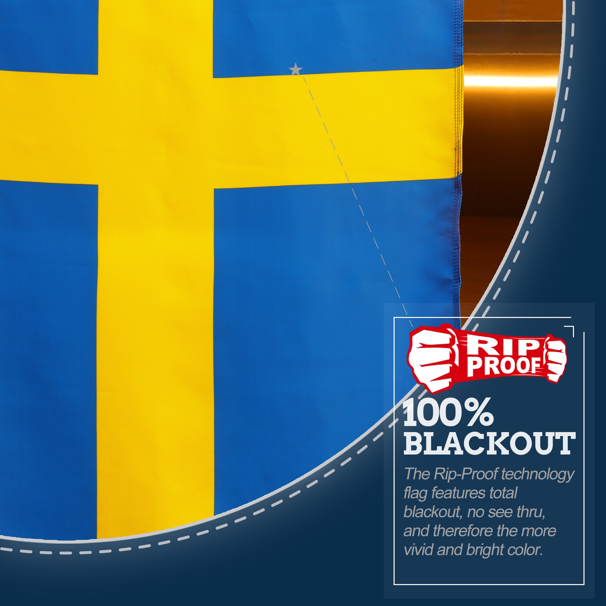 Rip-Proof Double Sided 3-Ply Sweden Flag 3x5 Foot