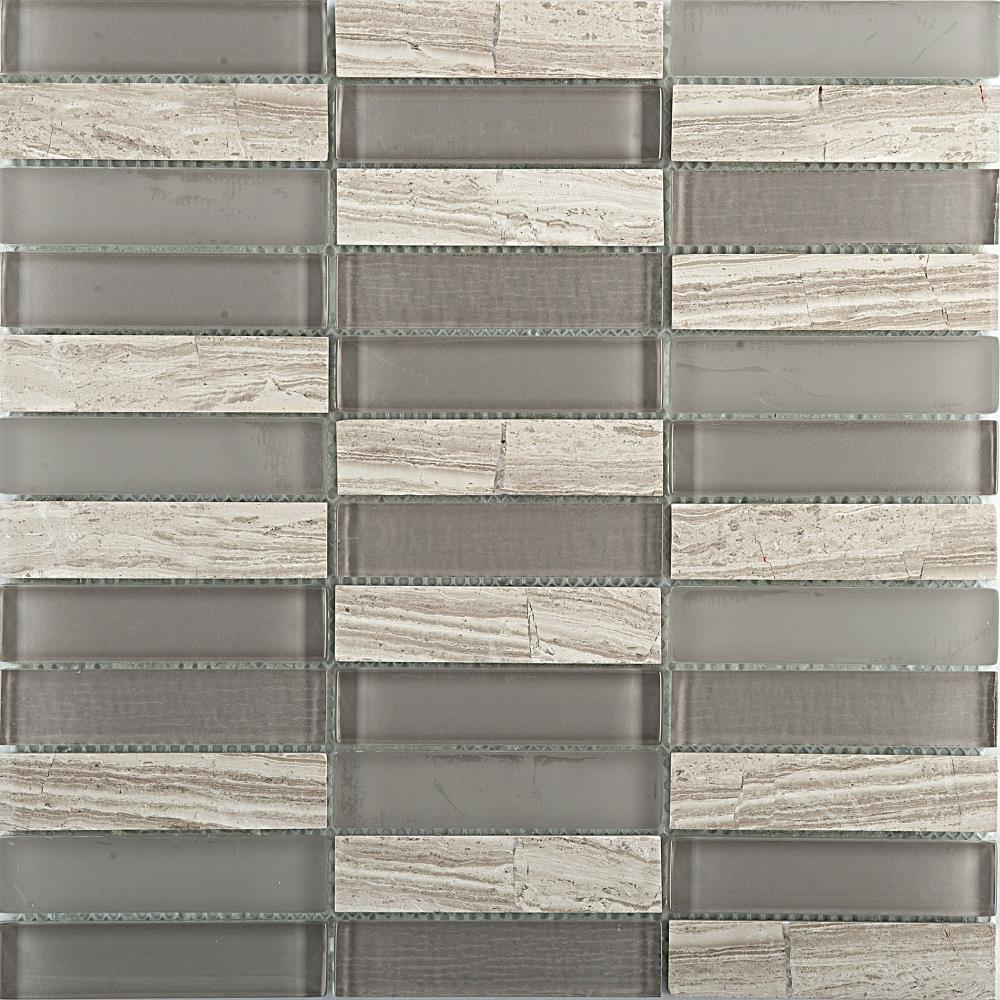 Emser Illumina 11-Pack Halo Stone and Glass Border Tile (12-in x 12-in)