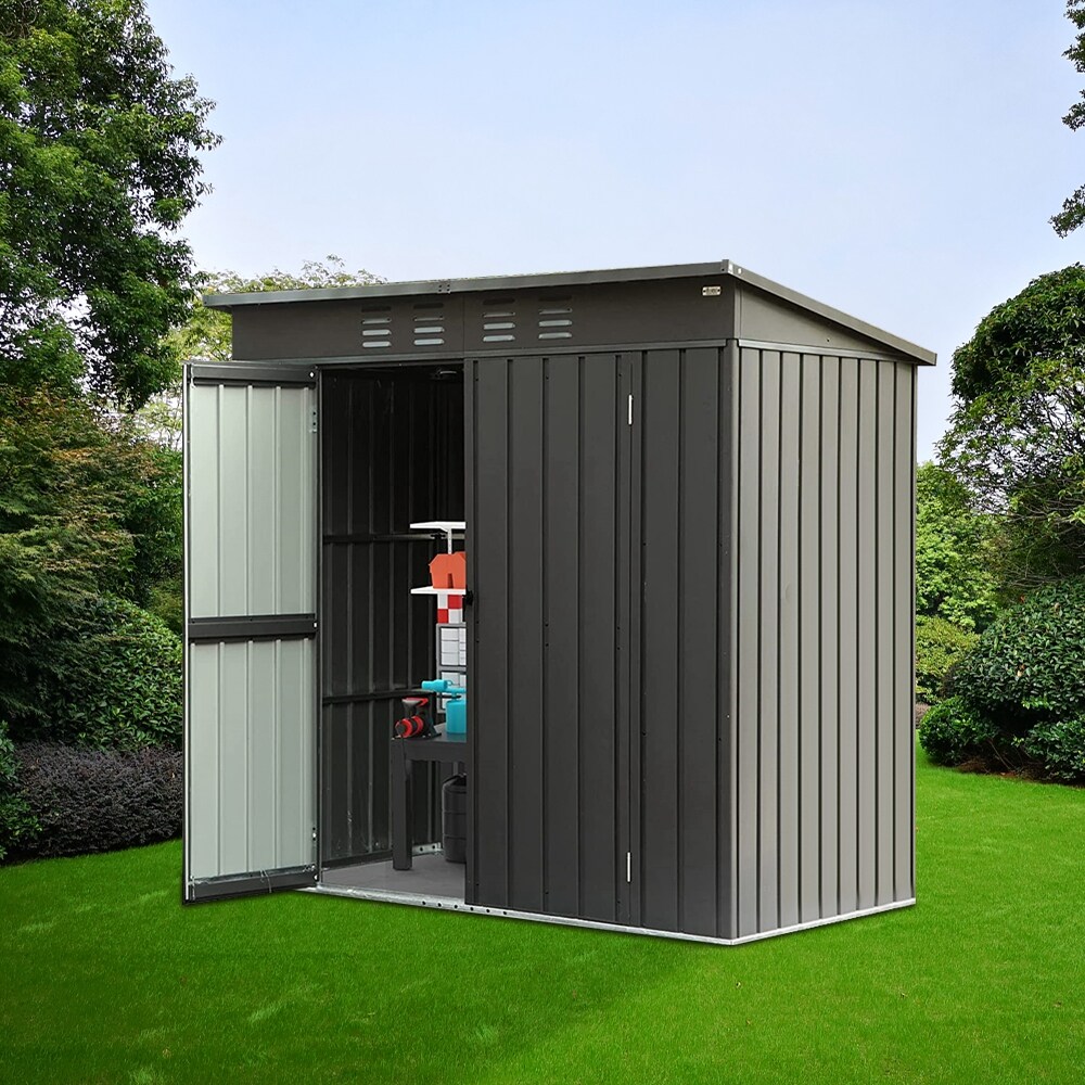 Topcraft 6-ft x 5-ft Galvanized Steel Storage Shed in the Metal Storage ...