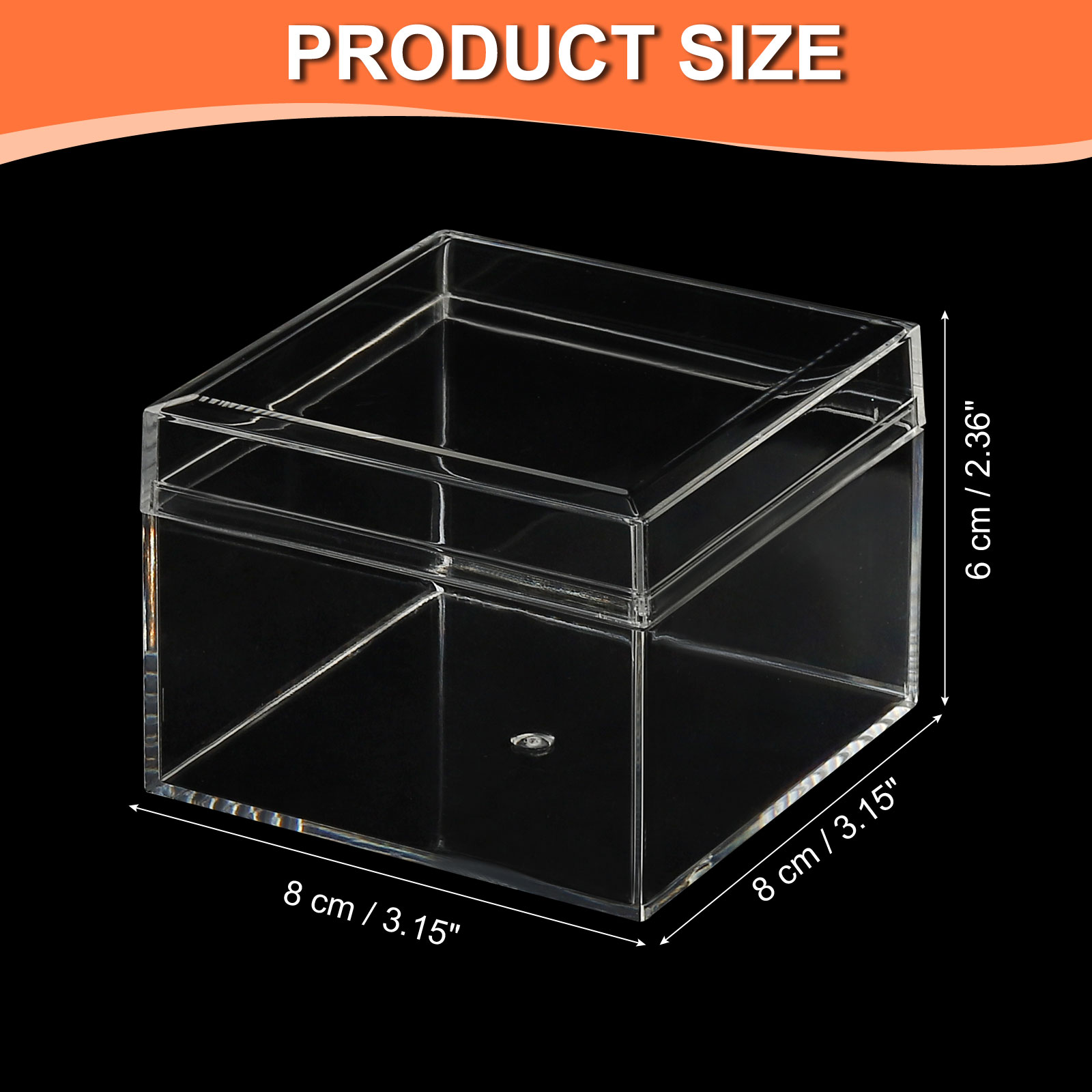 PATIKIL Acrylic Box with Lid 3.15Inch x 3.15Inch x 2.36Inch Clear ...