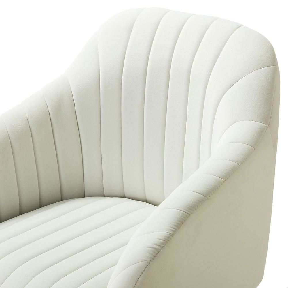 Channel ivory velvet online office chair