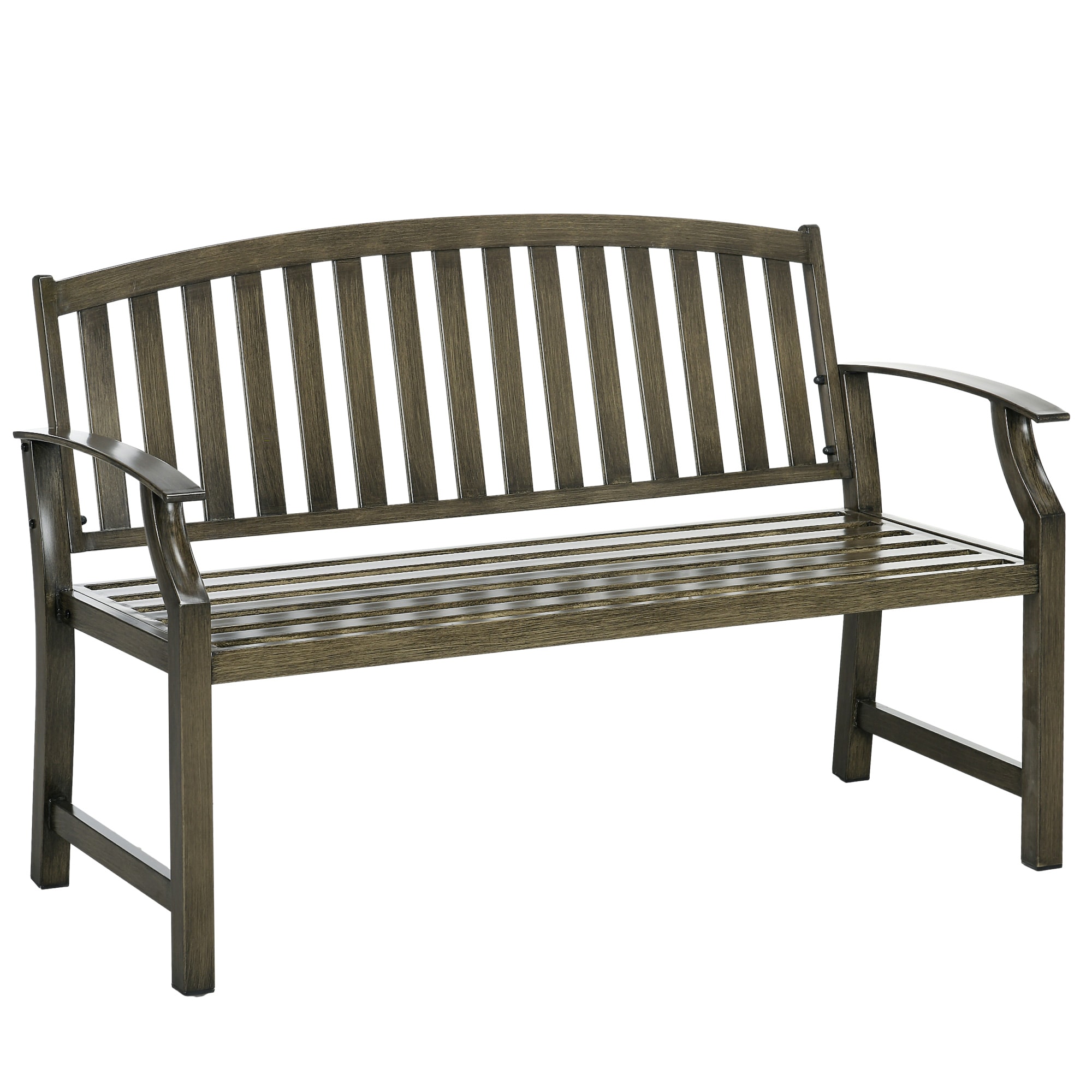 Forclover DASE-V1611 Patio Bench 50-Inches W x 33-Inches H Black Steel Garden Bench
