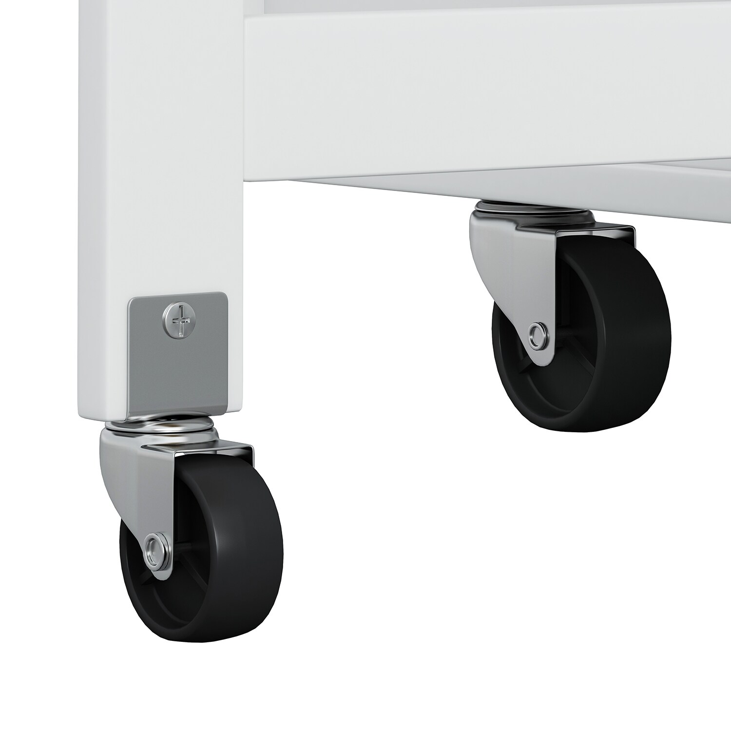 Bybafun Black Mdf Base with Wood Top Rolling Kitchen Cart (29.9-in x 46.5-in x 35.8-in)