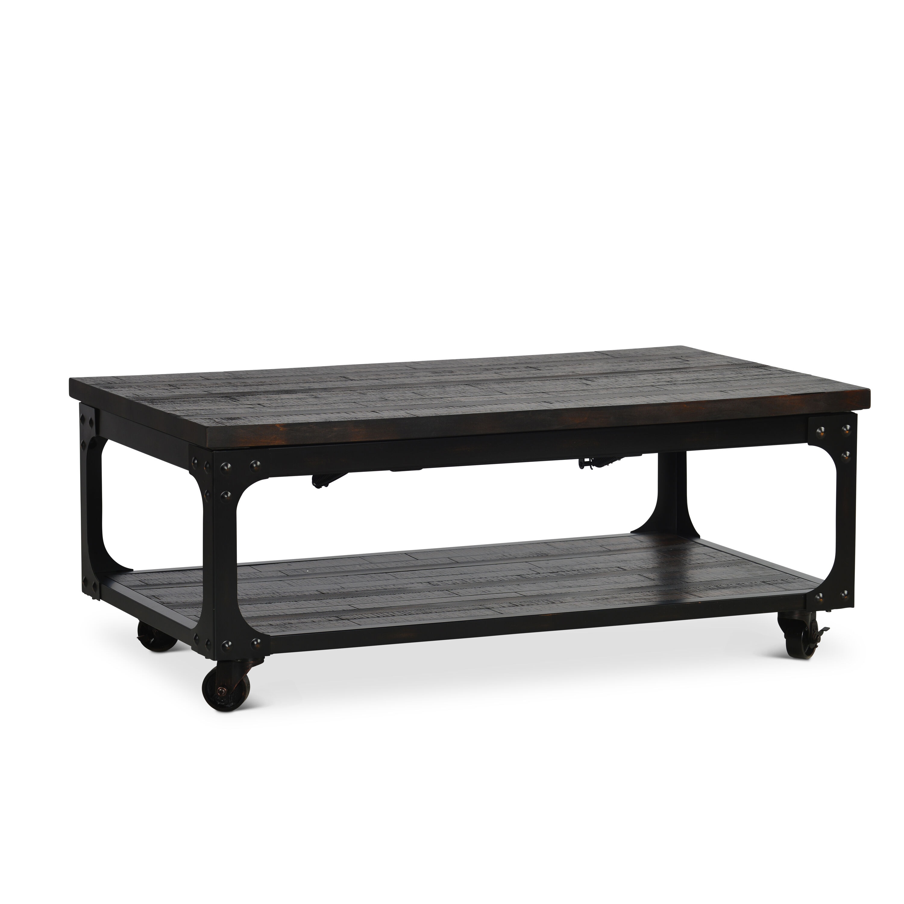 Rustic Tobacco 48" Wood Lift-Top Coffee Table with Storage
