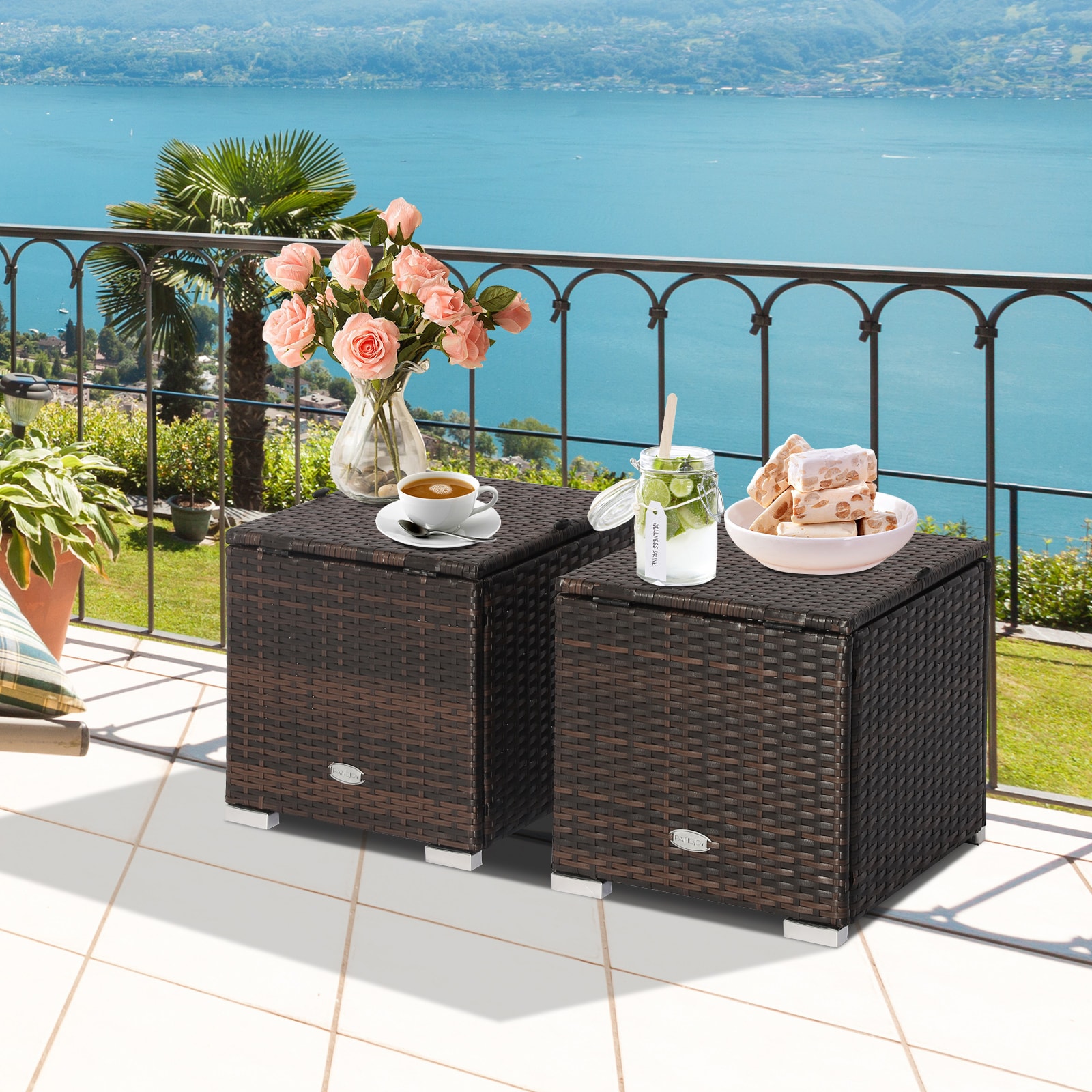 Costway HW70591GR Stools-Ottomans - View #5